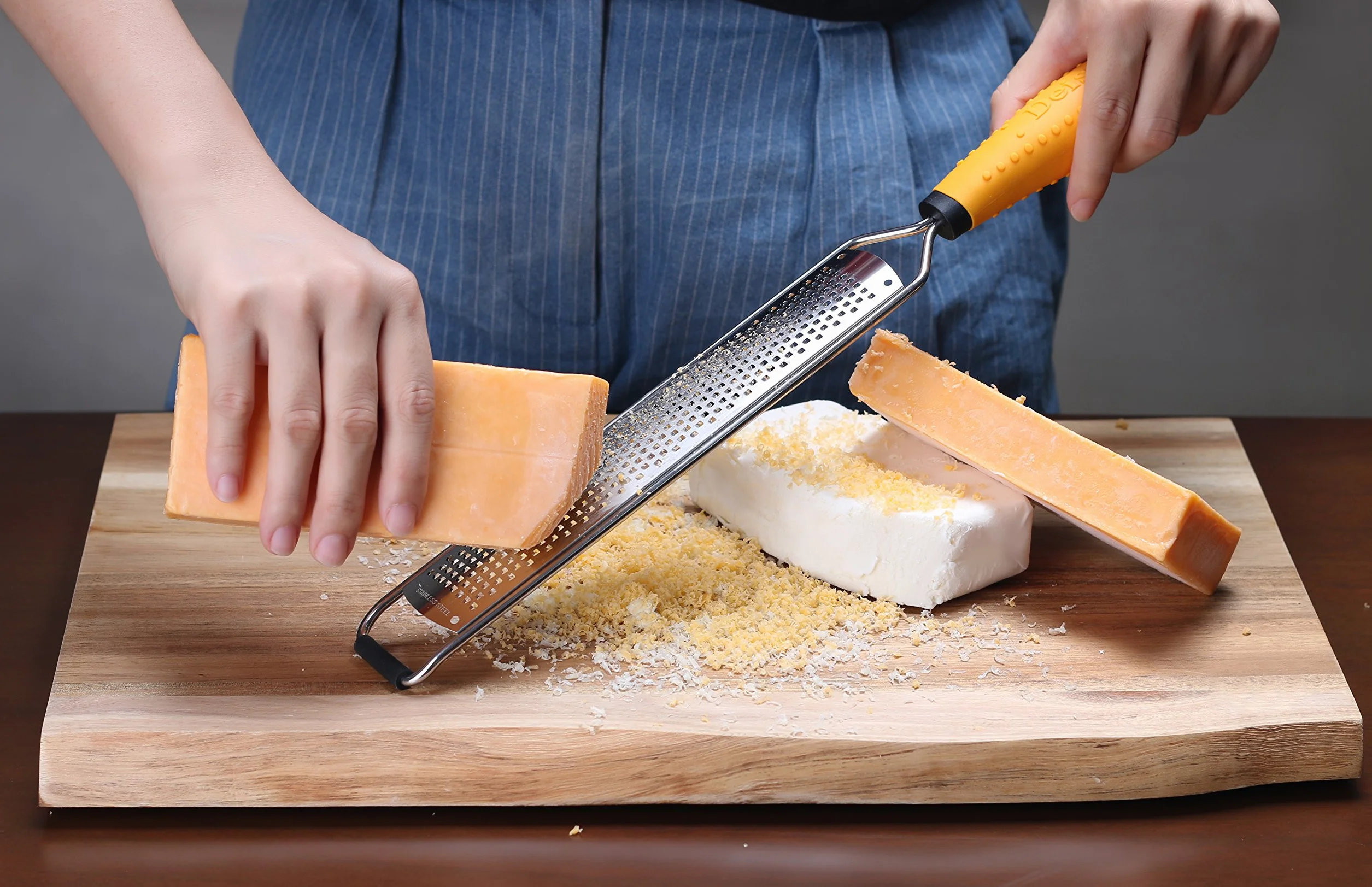 Deiss PRO Citrus Zester Tarka do sera ze stali nierdzewnej, przystosowana do mycia w zmywarce (Pomarańczowy)