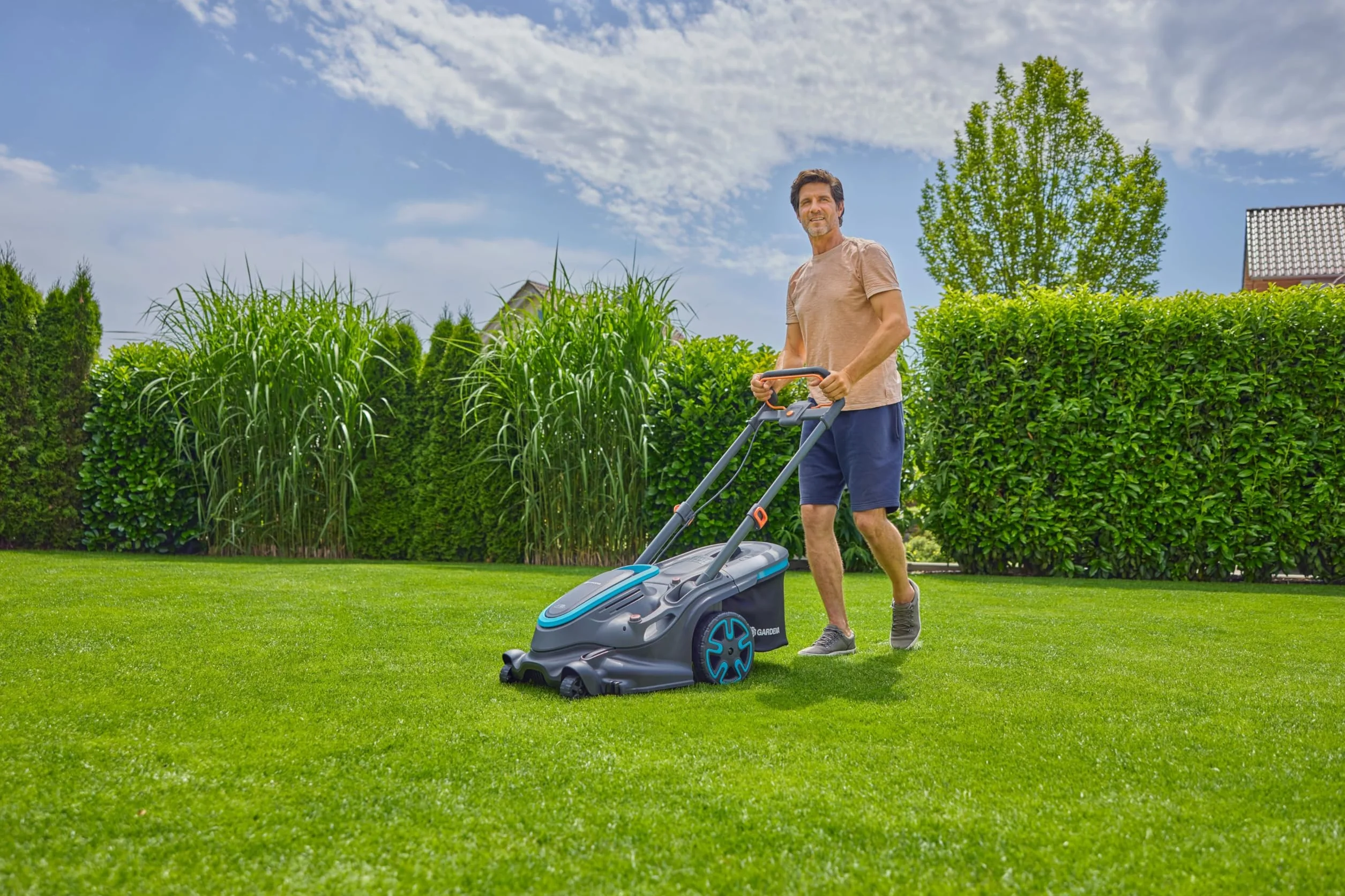Gardena Kosiarka akumulatorowa PowerMax Duo 46/36 V, szerokość koszenia 46 cm, technologia DuoBlade, w tym akumulator POWER FOR ALL, ergonomiczna konstrukcja, wydajne koszenie trawnika (14646-65)