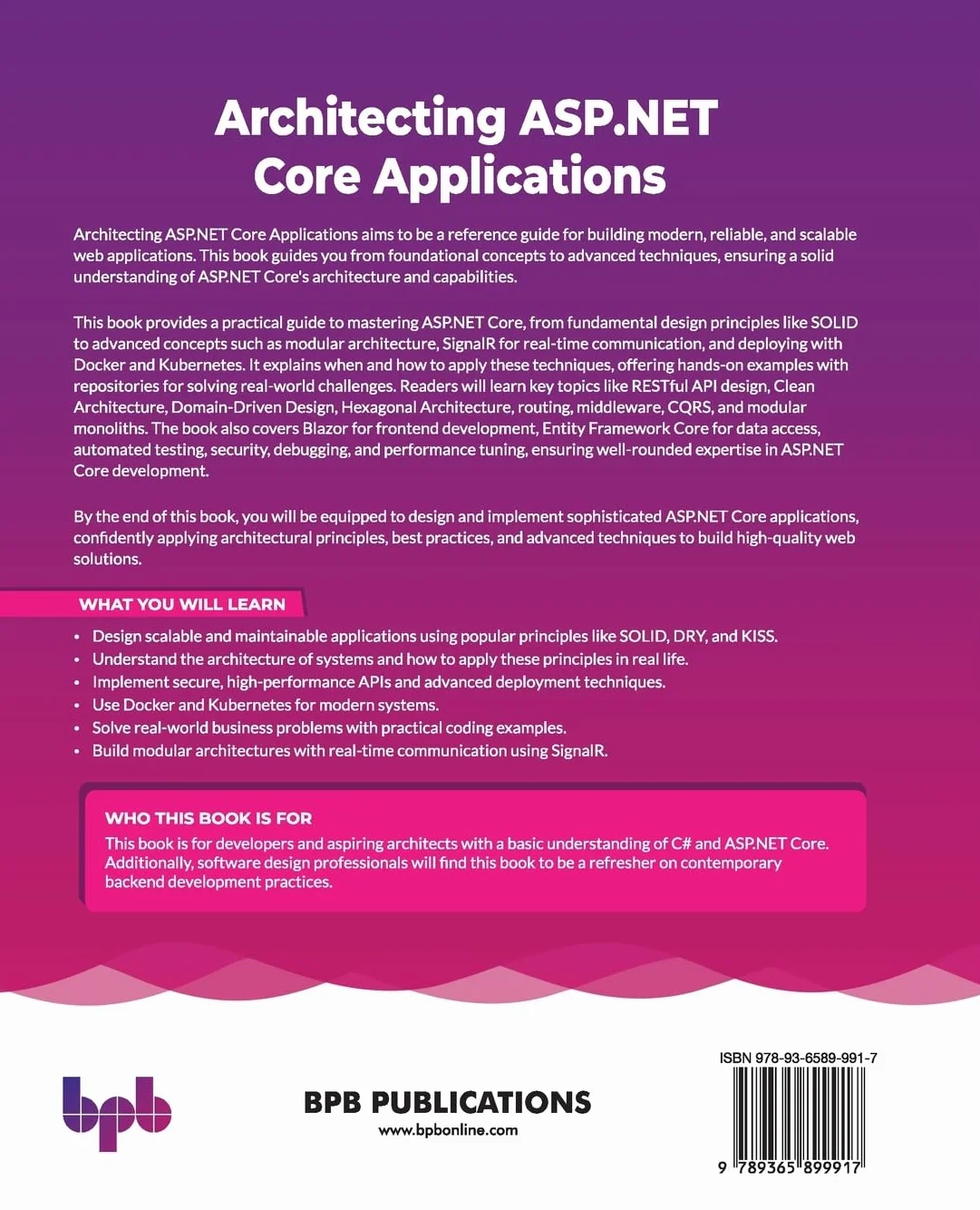 Architecting ASP.NET Core Applications: ASP.NET Core backend with C# 13 and .NET 9 (English Edition)