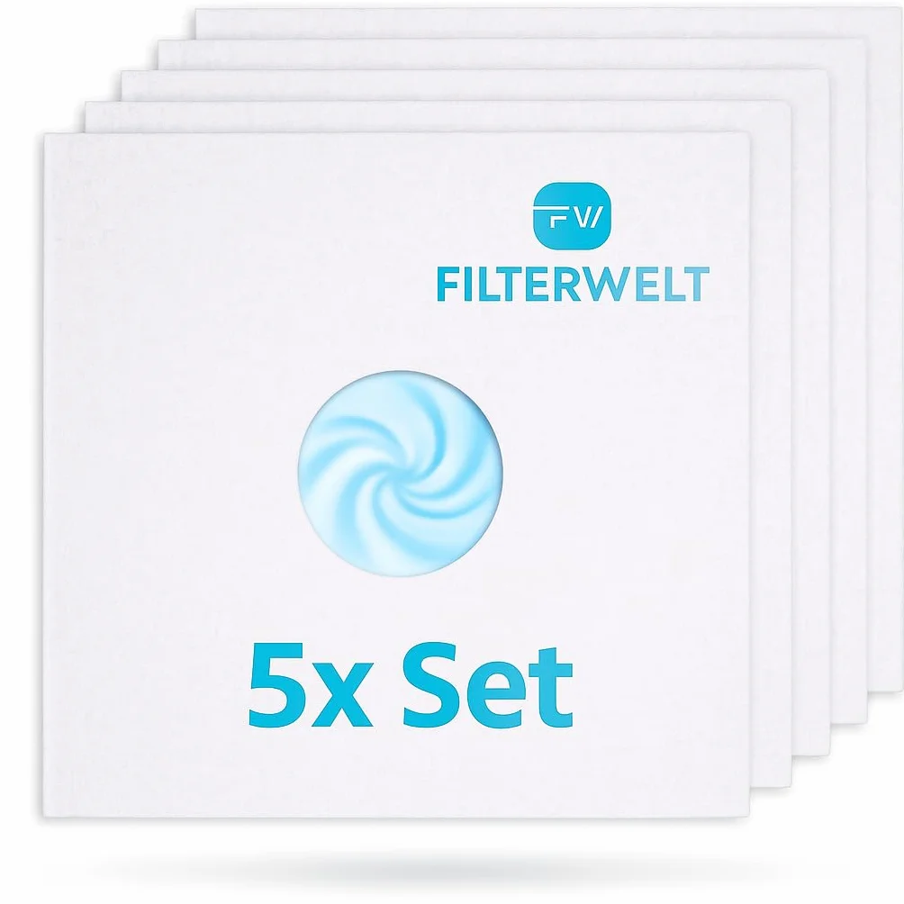 5 x zestaw filtrów zamiennych dla filtrów pyłowych MAICO ZF 60/100 - 135 x 135 mm/otwór 22 mm - wentylatory łazienkowe wszystkie typy ER-AP/APB 0093.0680