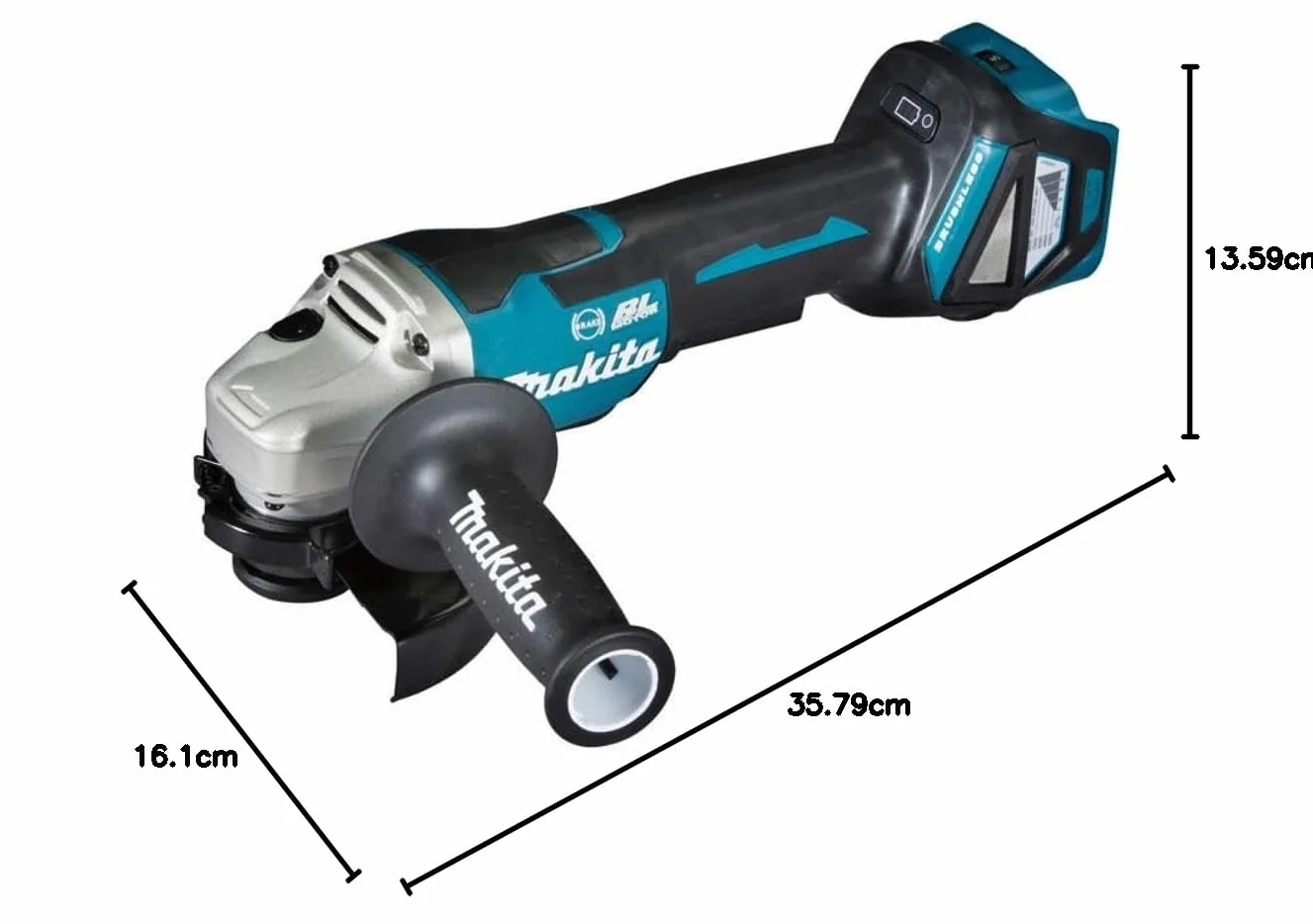 Makita Akumulatorowa Szlifierka Kątowa, Niebieski/Czarny, 125 mm