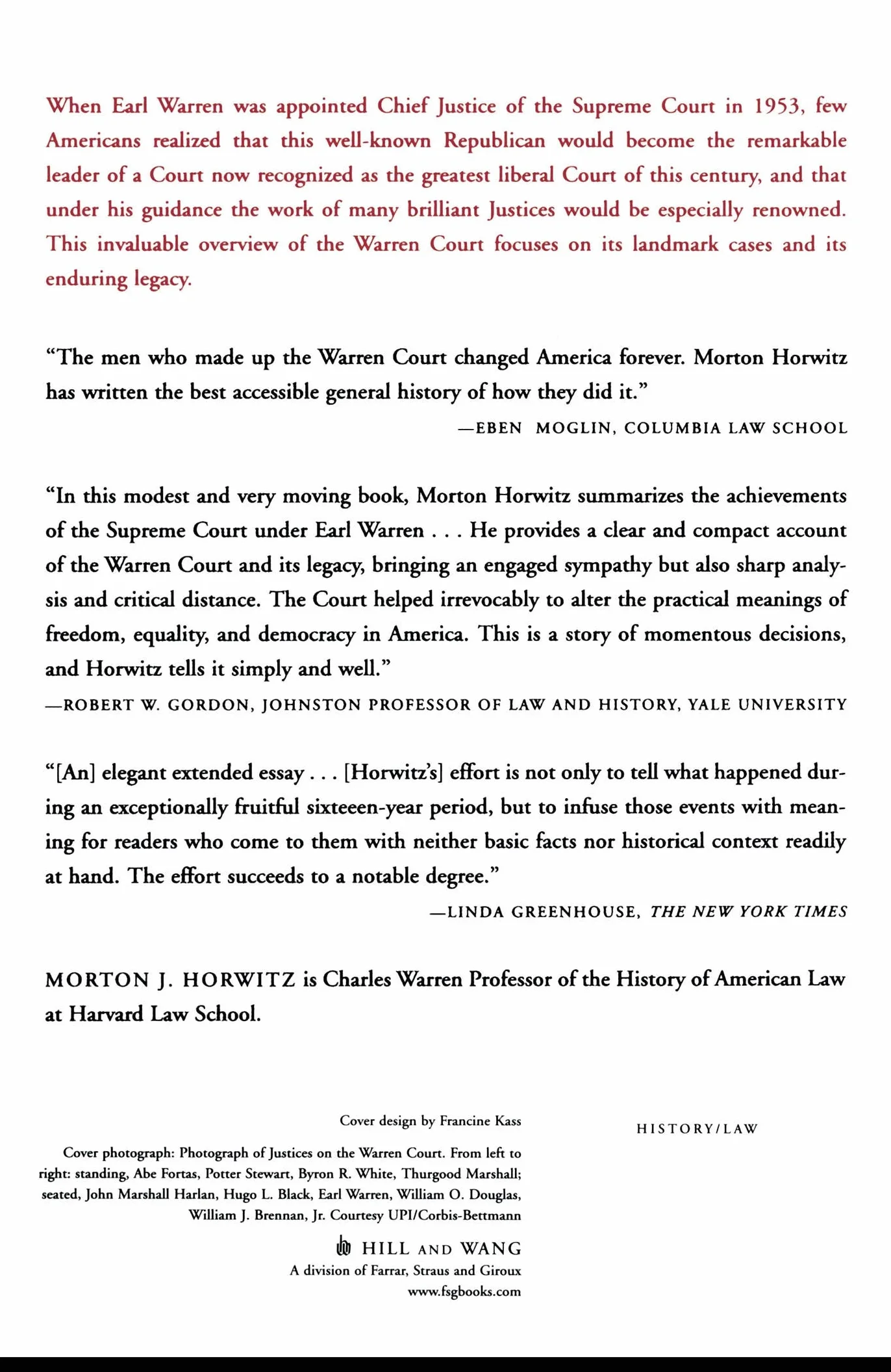 The Warren Court and the Pursuit of Justice