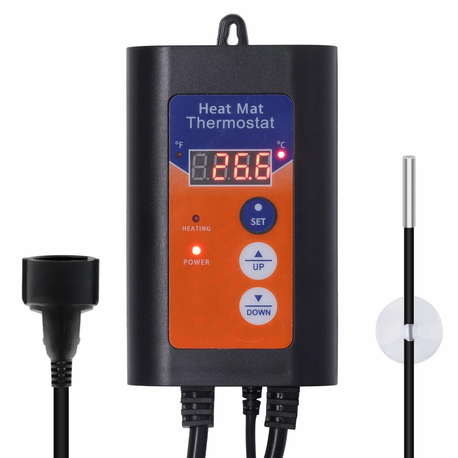 Cyfrowy termostat maty grzewczej, LED 1000W Fahrenheita Celsjusza Cyfrowy regulator temperatury przełączany mata ciepła sadzonki do kiełkowania nasion(#2)
