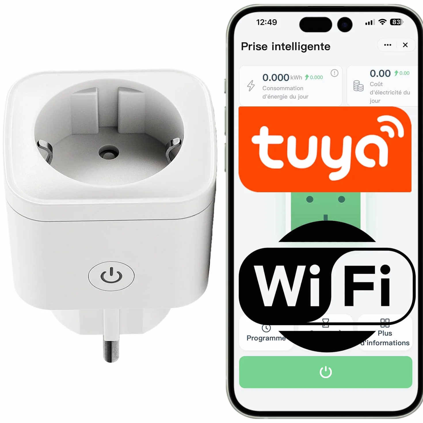 Sone Smart One Inteligentne Gniazdko Wifi zgodne z Tuya Smart Wtyczka 16 A
