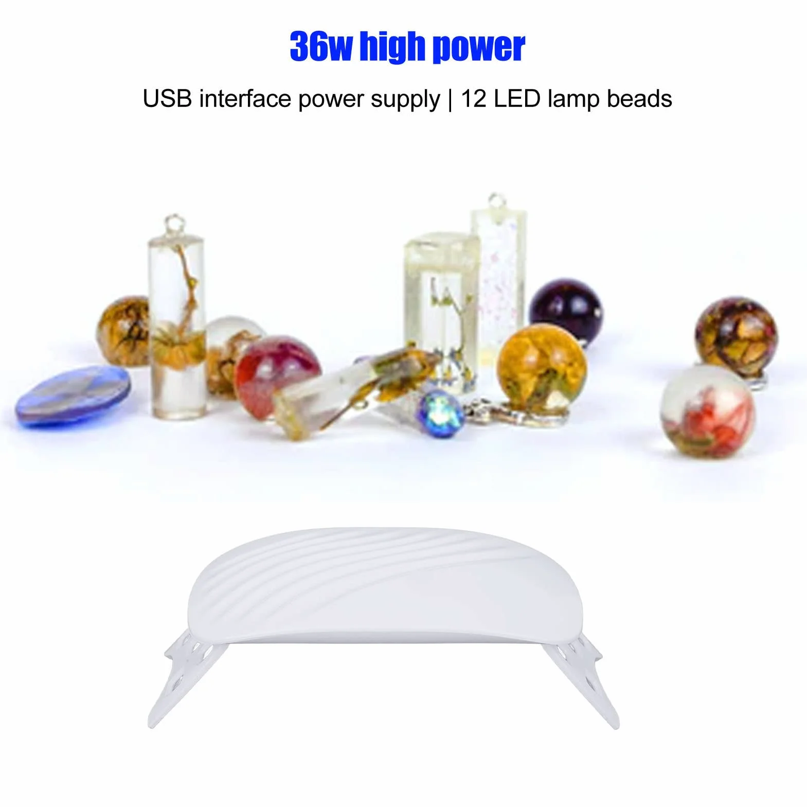 Lampa utwardzana żywicą UV, 36 W, 12 LED, składany stojak, zasilanie USB, wydajne rezultaty utwardzania
