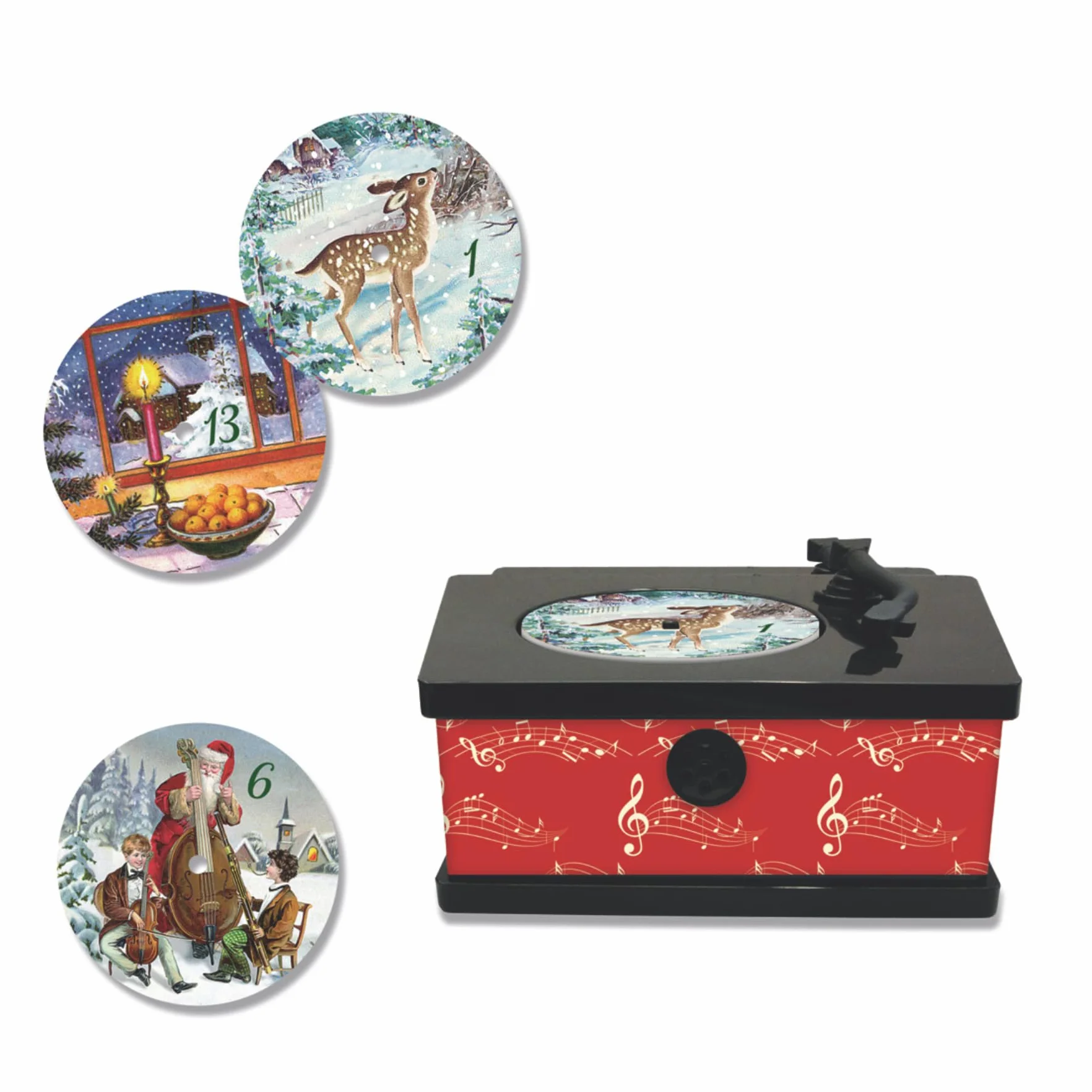 Sound-Adventskalender – Kleine Weihnachtsmusik: Vintage-Plattenspieler mit 24 Melodien