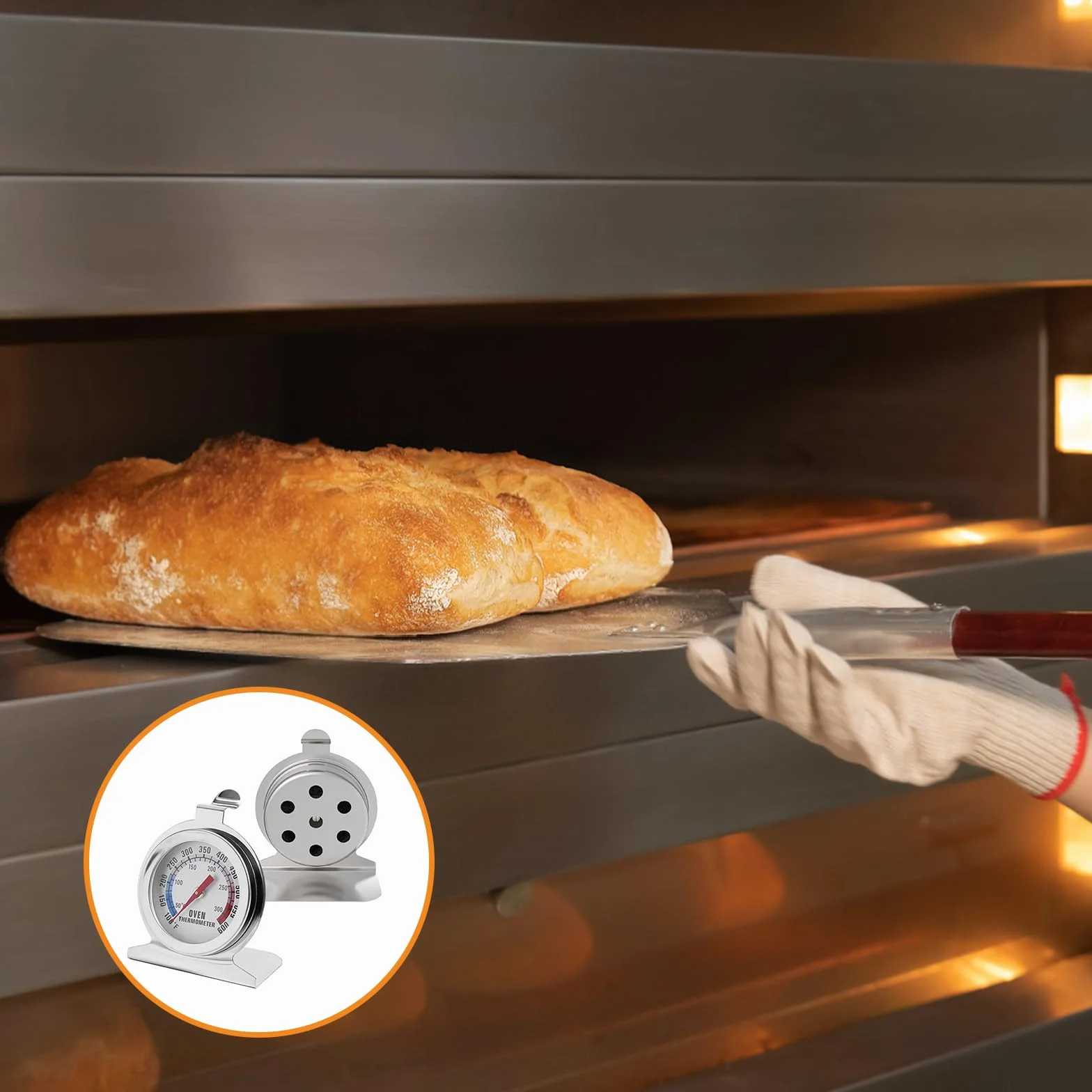 Termometr do piekarnika, Termometr do pieczenia ze stali nierdzewnej, Termometr do gotowania z dużą tarczą, Łatwy w odczytywaniu termometr kuchenny do piekarnika, termometr kuchenny do