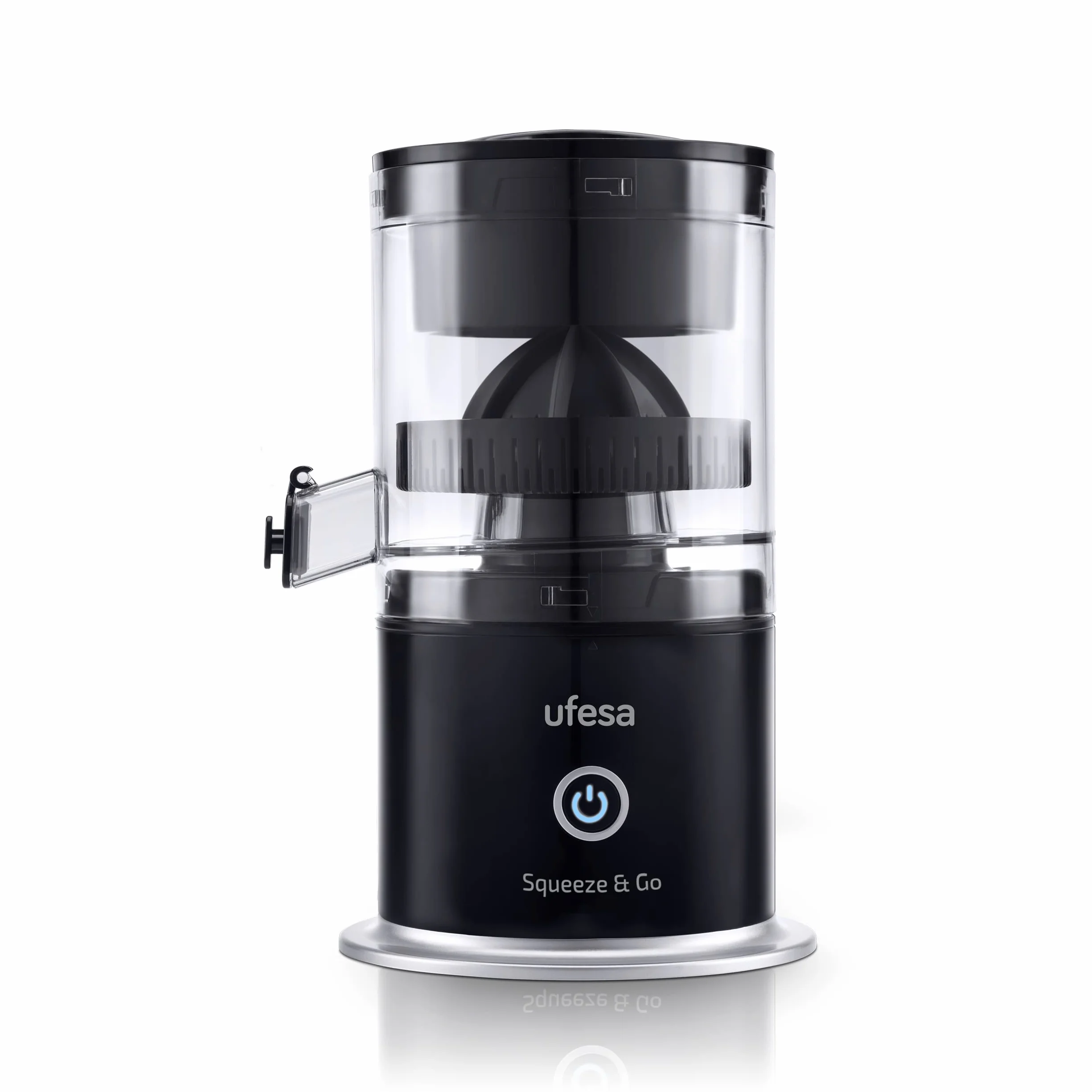 Ufesa Squeeze & Go Citrus Squeezer elektryczny ładowalny USB-C przenośny wyciskacz pomarańczowy limonka bateria 1500 mAh 220 ml bez BPA