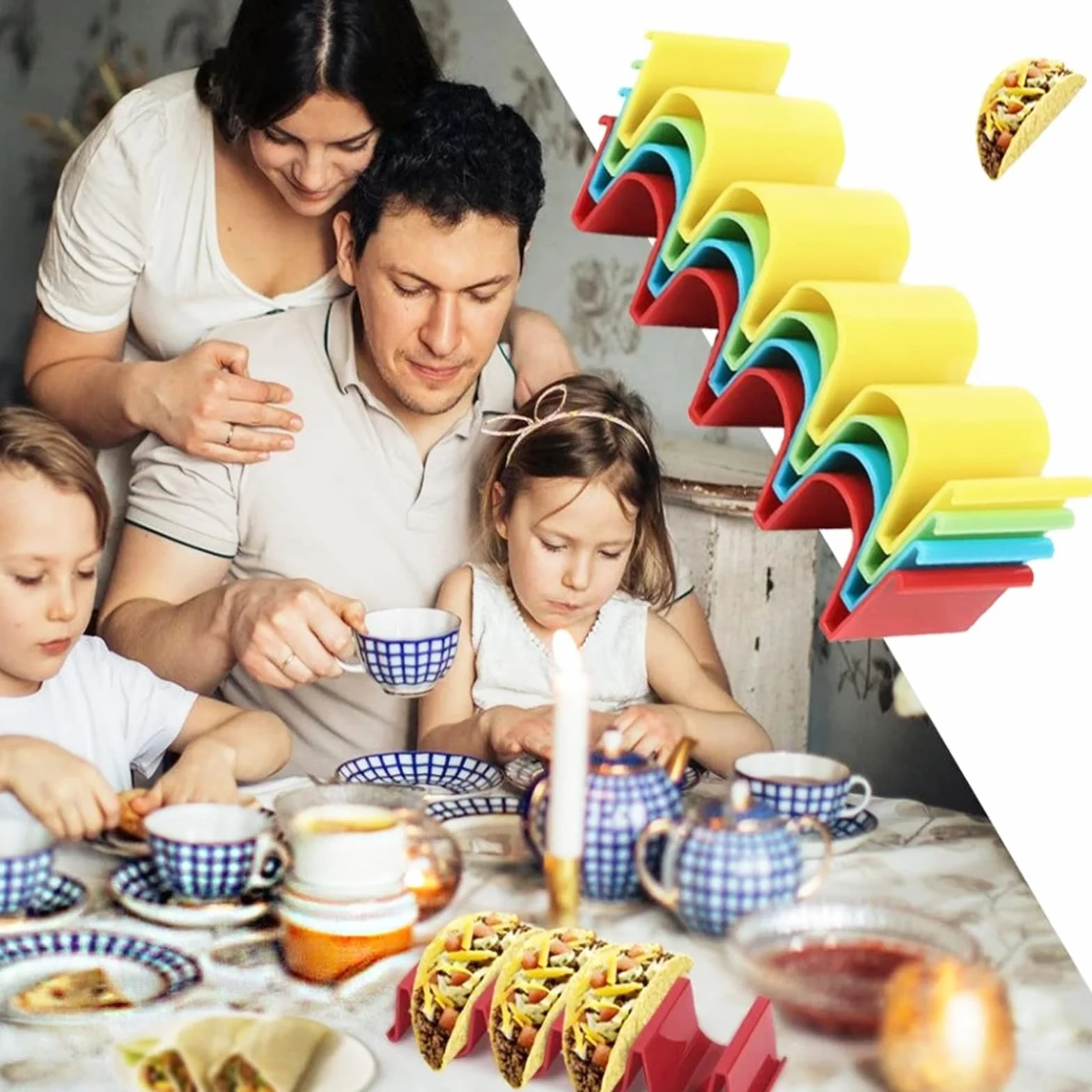 Plastikowe uchwyty na taco w kształcie fali 6 sztuk duże stojaki do kuchni