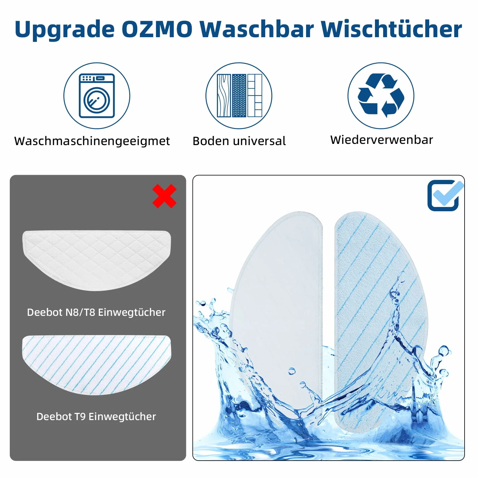 Akcesoria Ecovacs Deebot N8 N8+ N8 Pro N8 Pro+ OZMO T8 T8+ T8 AIVI T9 T9+ części zamienne 2 szczotki główne 6 filtrów 8 szczotek bocznych 4 ściereczki zestaw