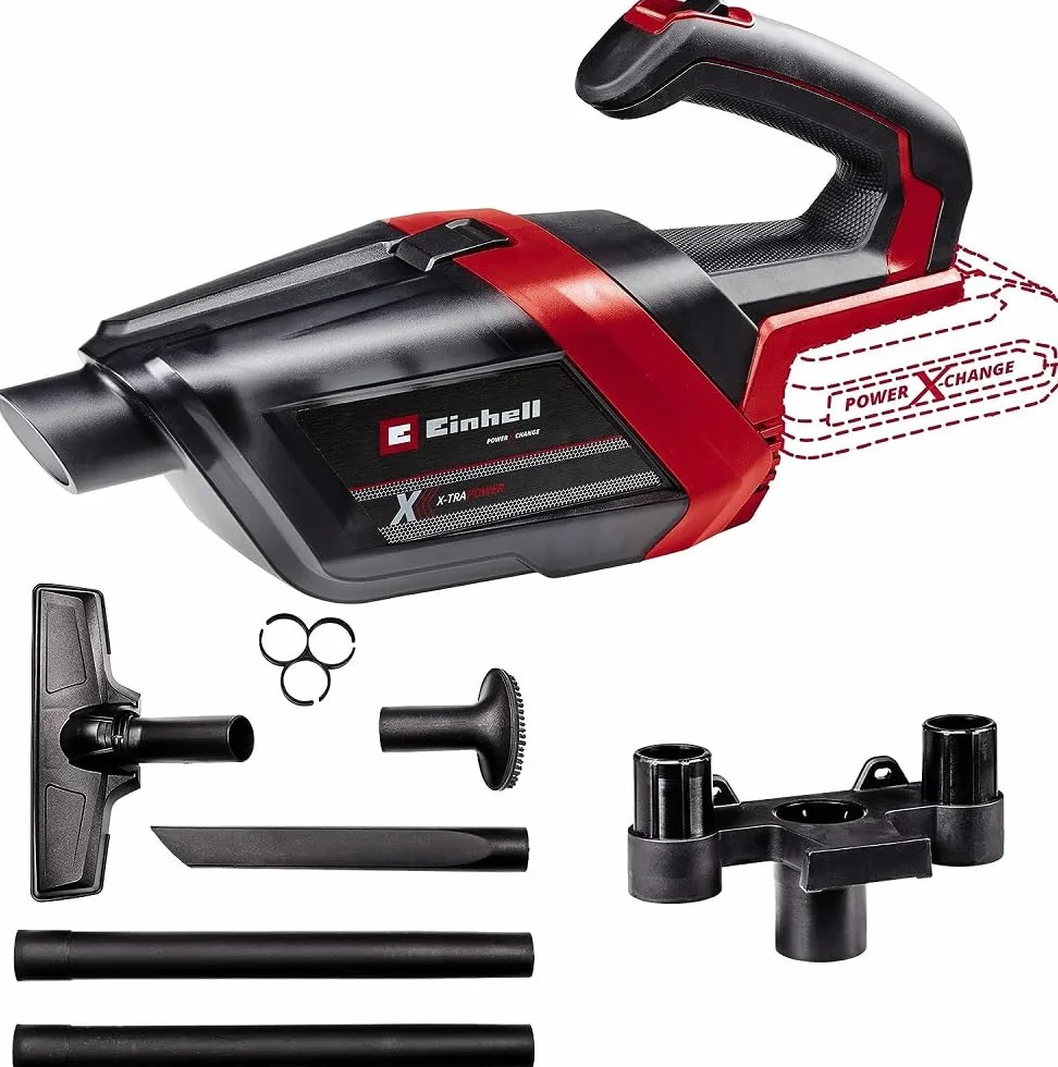 Einhell Ak.. odkurzacz ręczny TE-HV 18/06 Li-Solo Power X-Change (18 V, siła ssania 72 mbar, w zest. ssawka szczelinowa, ssawka do tapicerki, ssawka podłogowa, pojemnik na kurz 0,6 l, bez akumulatora)