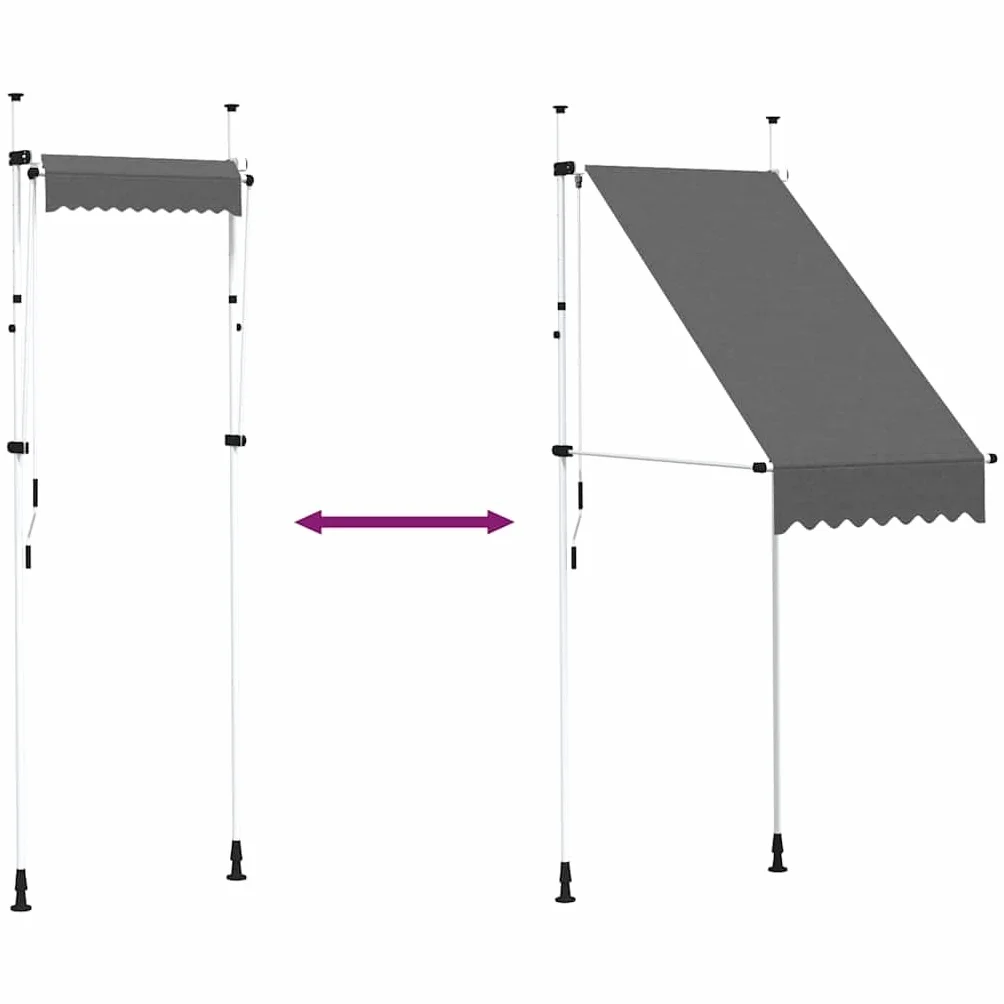 vidaXL Markiza zwijana ręcznie, 100 cm, antracytowa