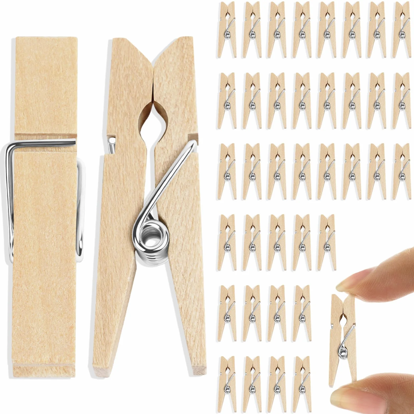 Vicloon Mini drewniane śledzie, 110 szt., małe śledzie do sztuki i rzemiosła, fototapet, domu, szkoły, dekoracji ślubnej, klipsy przypinki do zdjęć 2,5 cm
