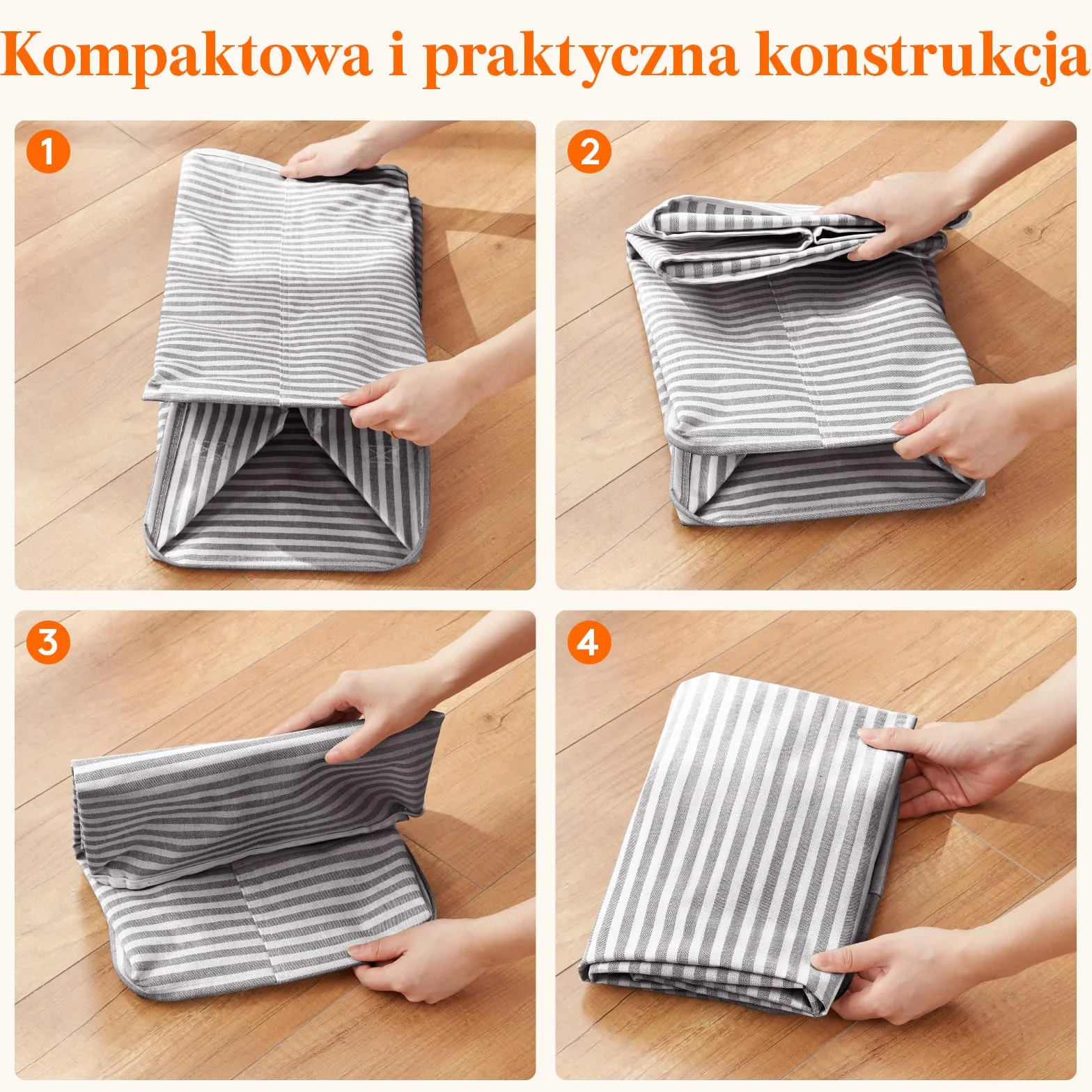 Lifewit Kosz na pranie, 75 l, duży kosz na pranie, składany pojemnik na pranie, wodoszczelny, pojemnik do sortowania prania, z uchwytami na ubrania, ręczniki, zabawki, szary