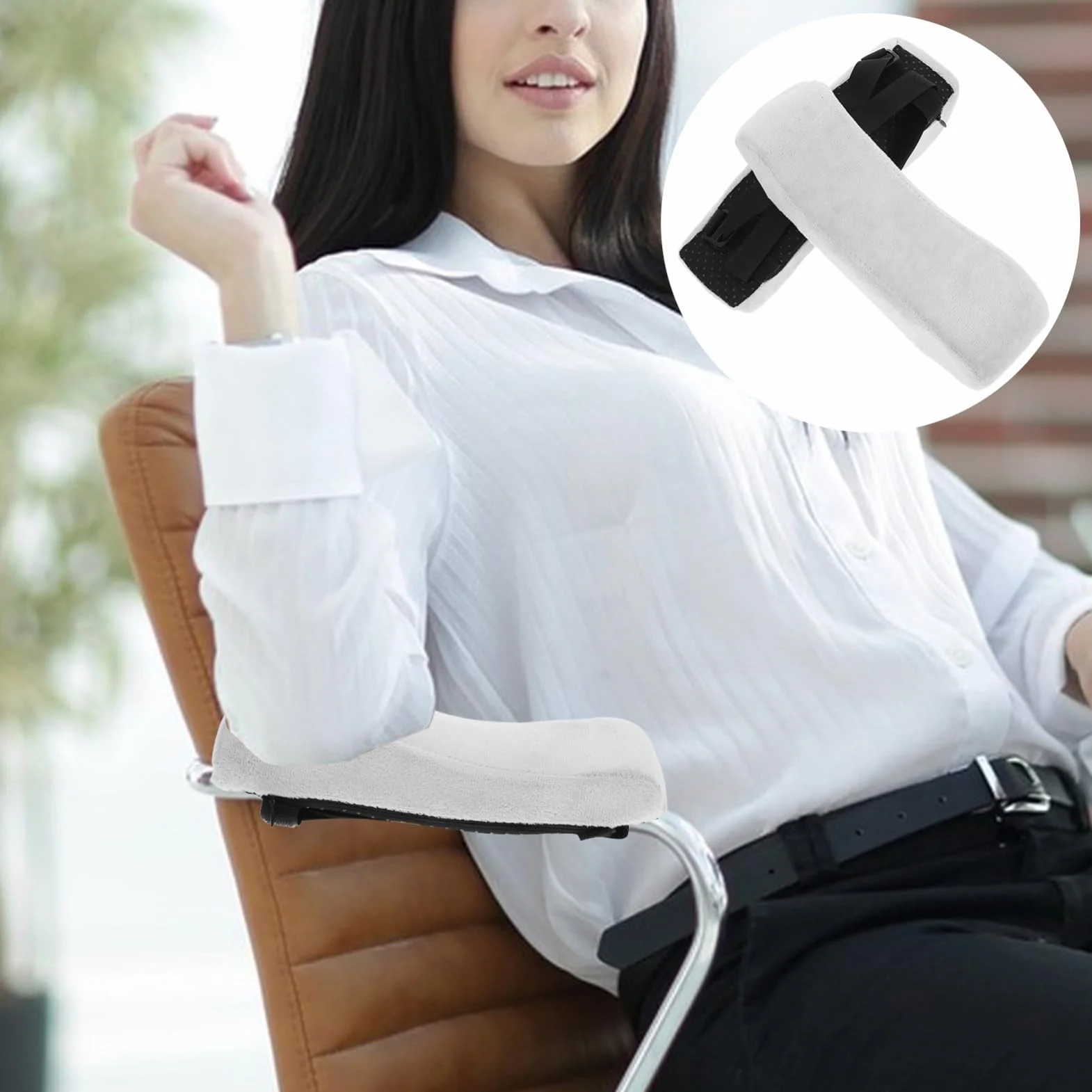 SHINEOFI Poduszka Podłokietnikowa Ergonomiczna z Pianki Memory do Fotela Biurowego Fotela Gamingowego Podpórki pod Ręce Szara