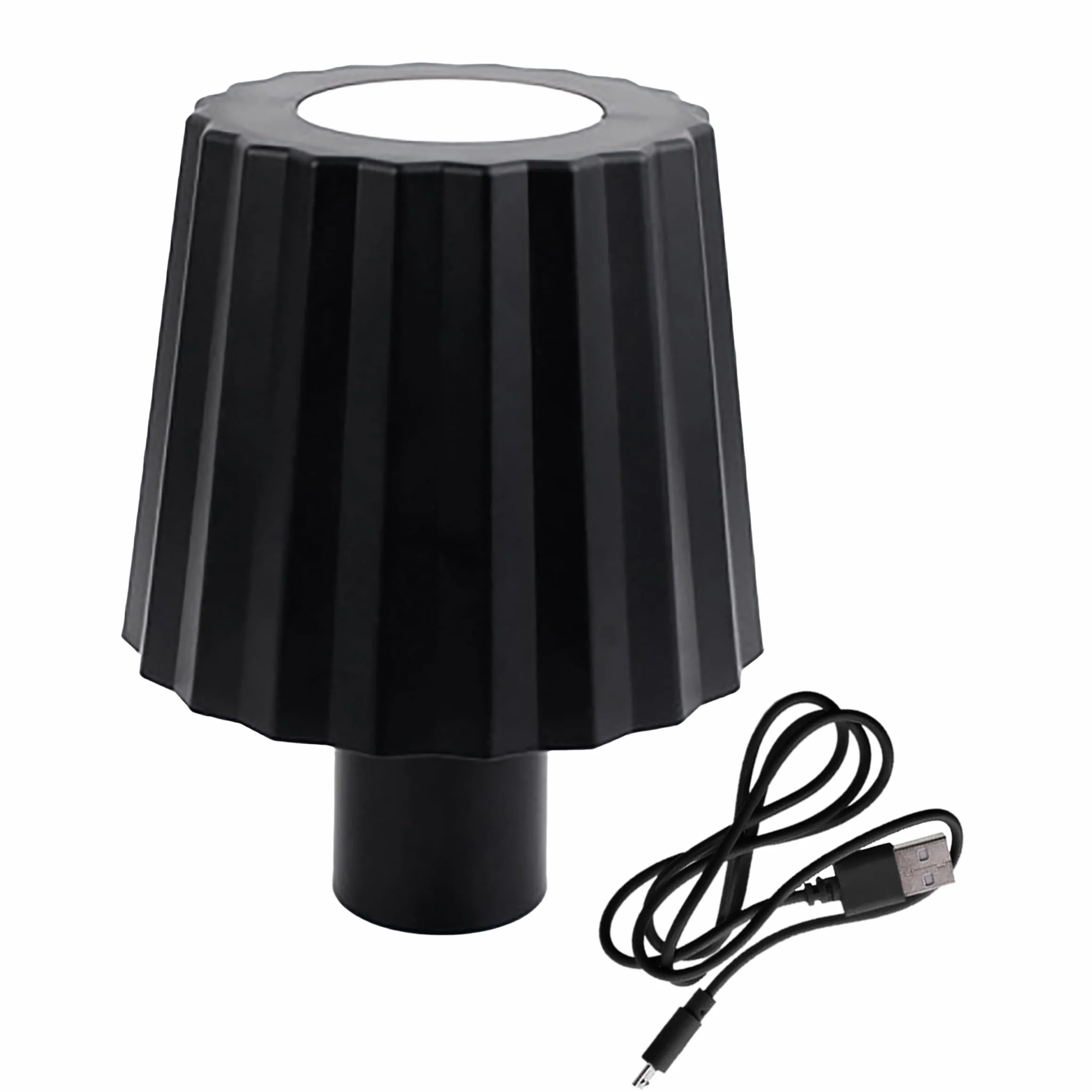Akumulatorowa lampa dotykowa na butelkę, ryflowana, 14 x 10 cm, czarna, ciepła i zimna biel, do nakładania, dekoracyjna butelka, lampa stołowa, możliwość ściemniania, możliwość ponownego ładowania, do