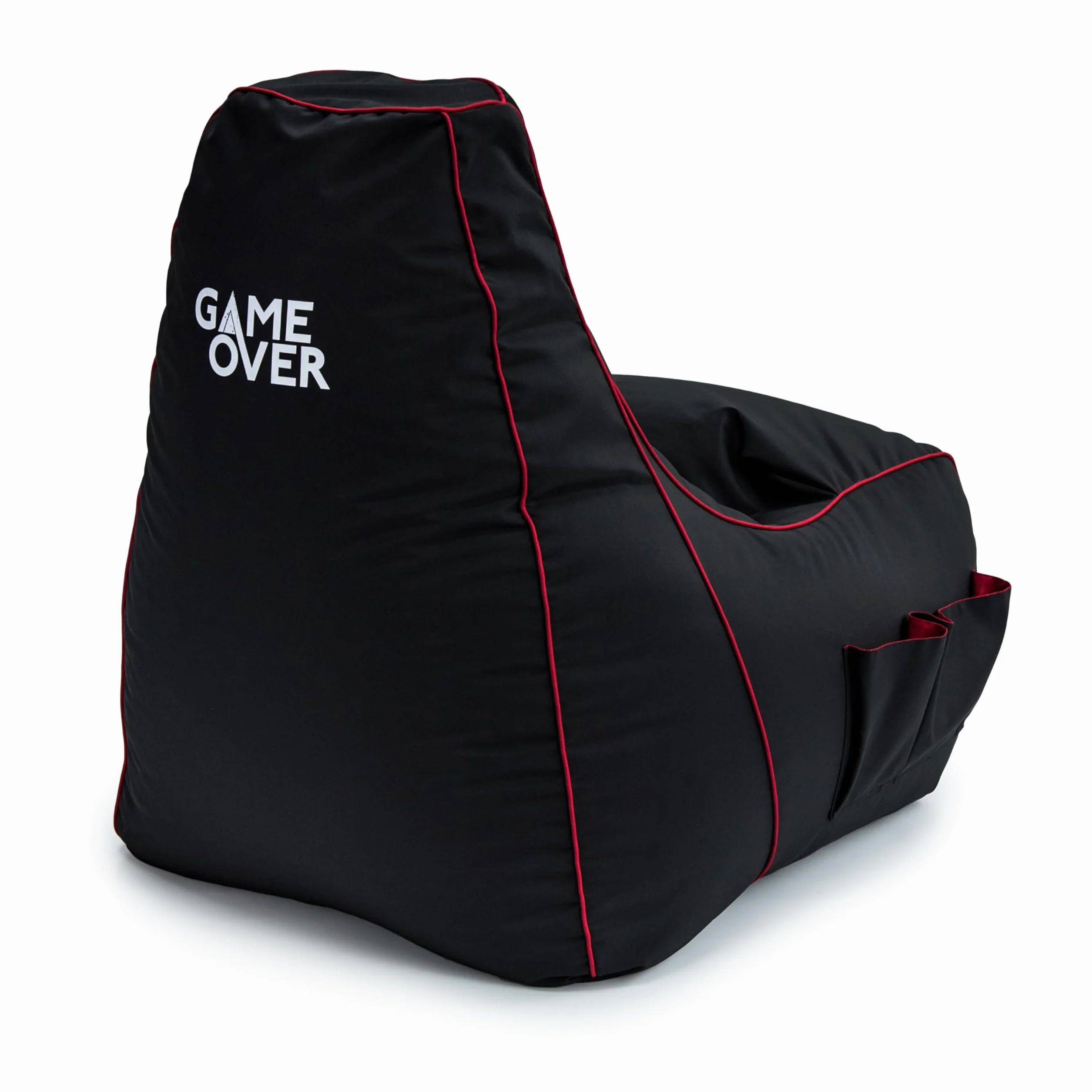Game Over Fire Rune Fotel do gier wideo, do salonu, boczne kieszenie na kontrolery, uchwyt na słuchawki | ergonomiczna konstrukcja dla dedykowanego gracza