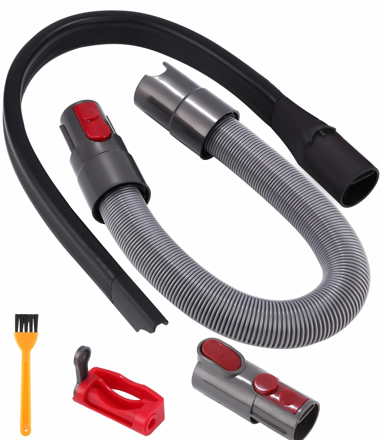 Jissta Zamienne przyłącze węża do odkurzacza Dyson V15, V11, V10, V8, V7 z elastyczną dyszą przyłączeniową, wężem przedłużającym, zamknięciem przełącznika i szczotką do czyszczenia