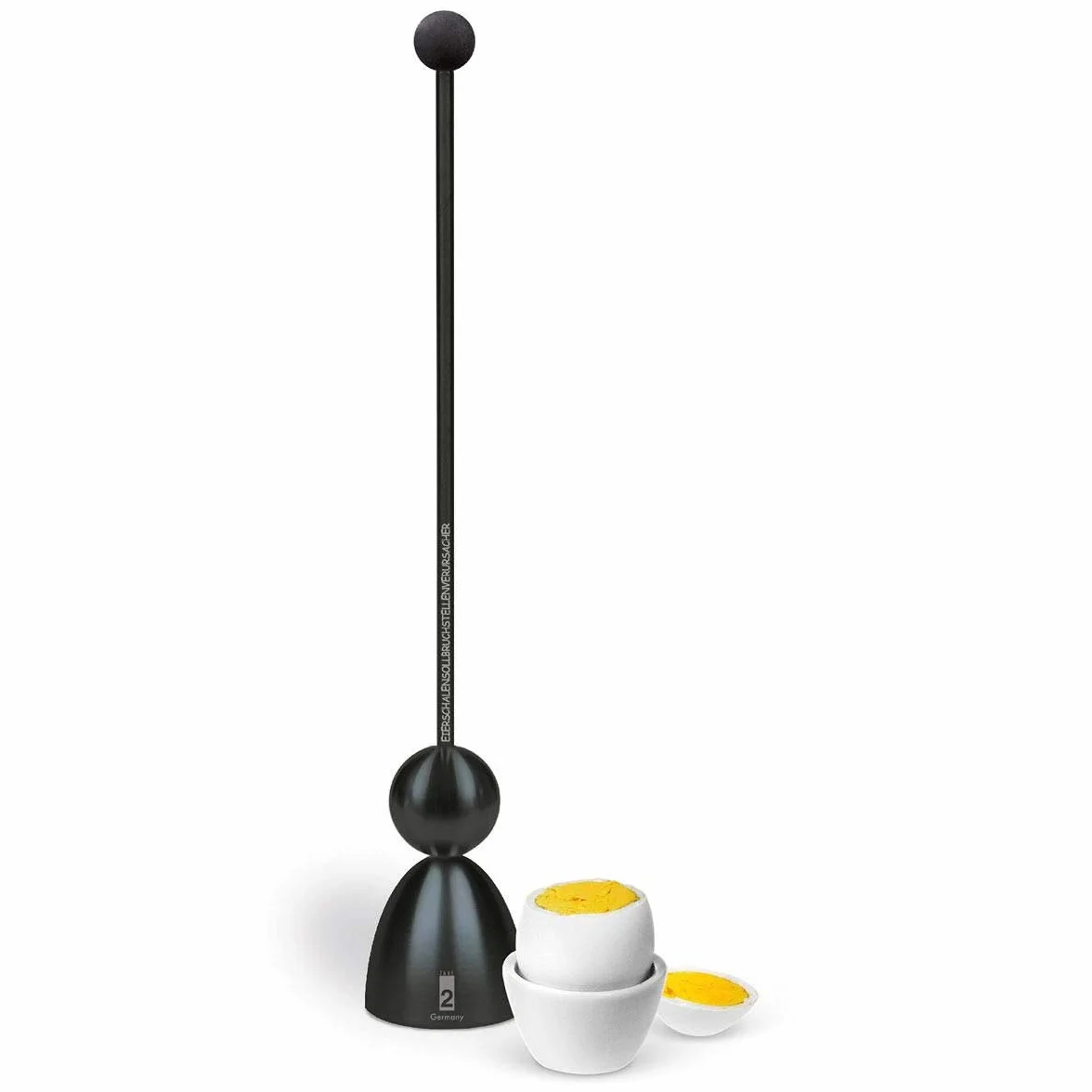 Clack otwieracz do jajek Black Edition, matowy czarny, silikonowa kulka czarna