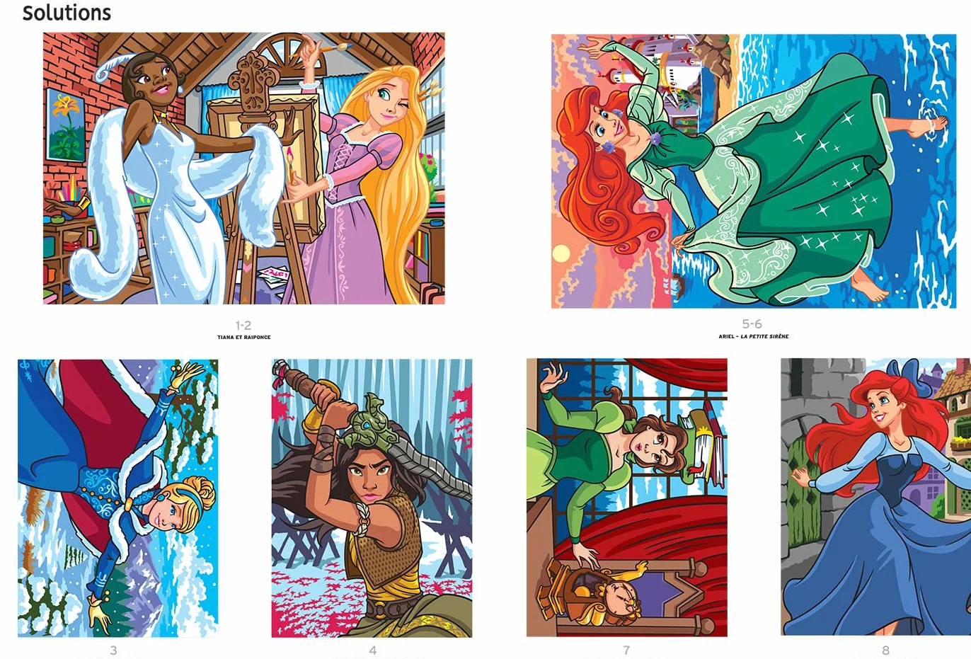 Coloriages mystères Disney - Princesses Tome 2: Colorie les chiffres et découvre l'image