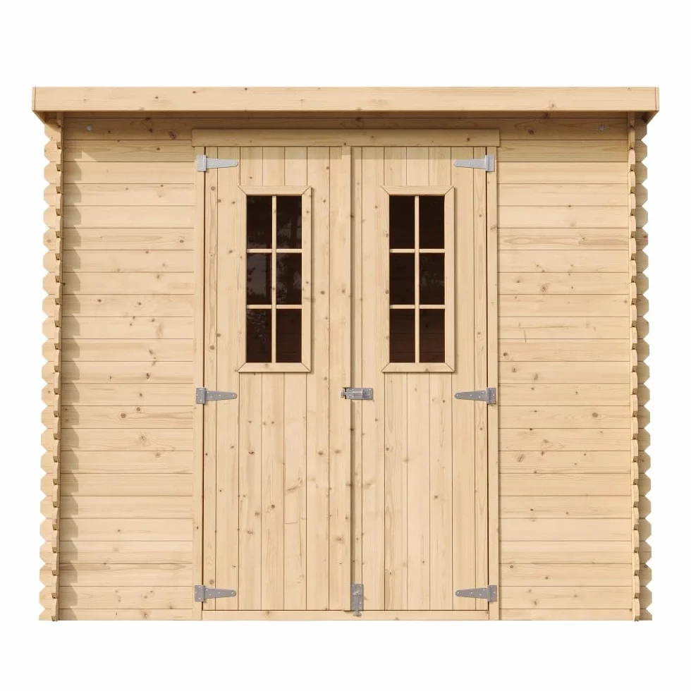 TIMBELA M310C Drewniany domek ogrodowy – szopa ogrodowa z drewna, szer. 239 x dł. 142 x wys. 200 cm / 2,63 m², szopa na rower, wodoodporny dach