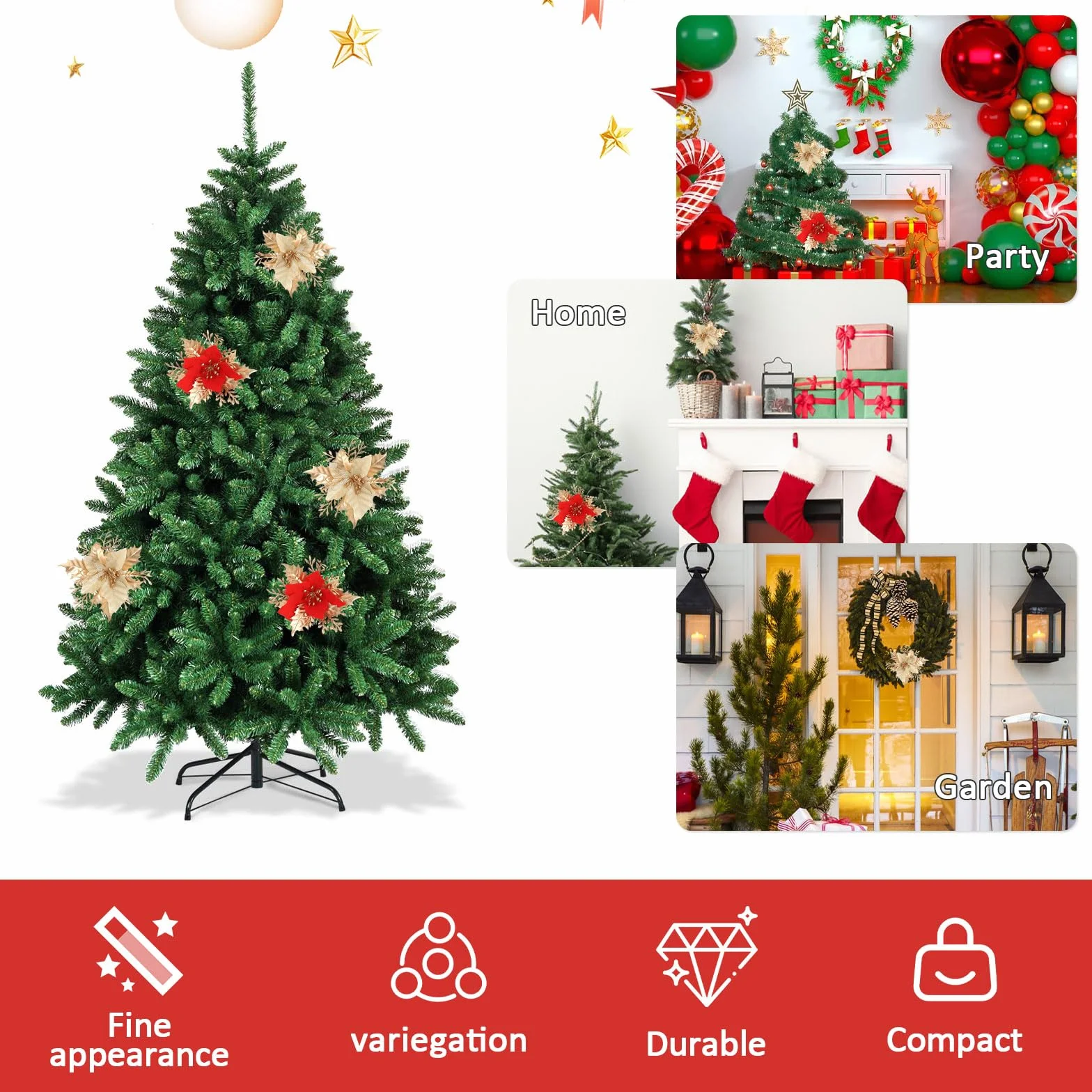 12 sztuk brokatowych ozdób choinkowych na Boże Narodzenie, kwiaty, zawieszki na choinkę, Boże Narodzenie, migoczące gwiazdki bożonarodzeniowe, kwiaty, ozdoby choinkowe, ornamenty noworoczne
