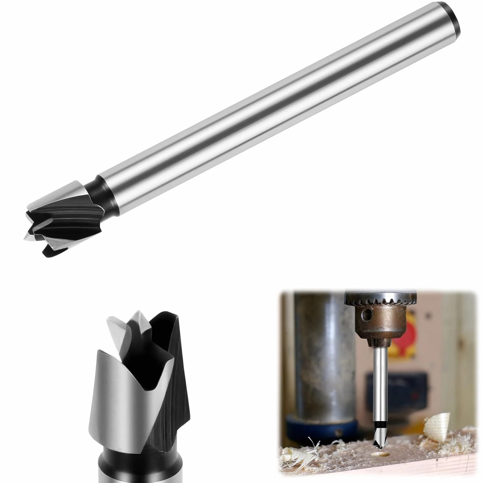 Flintronic Forstner wiertło 10 mm, otwornica z węglików spiekanych, końcówka Forstnera, wiertło do twardego drewna, korka, szyny, sklejki, płyty wiórowej, 10 mm