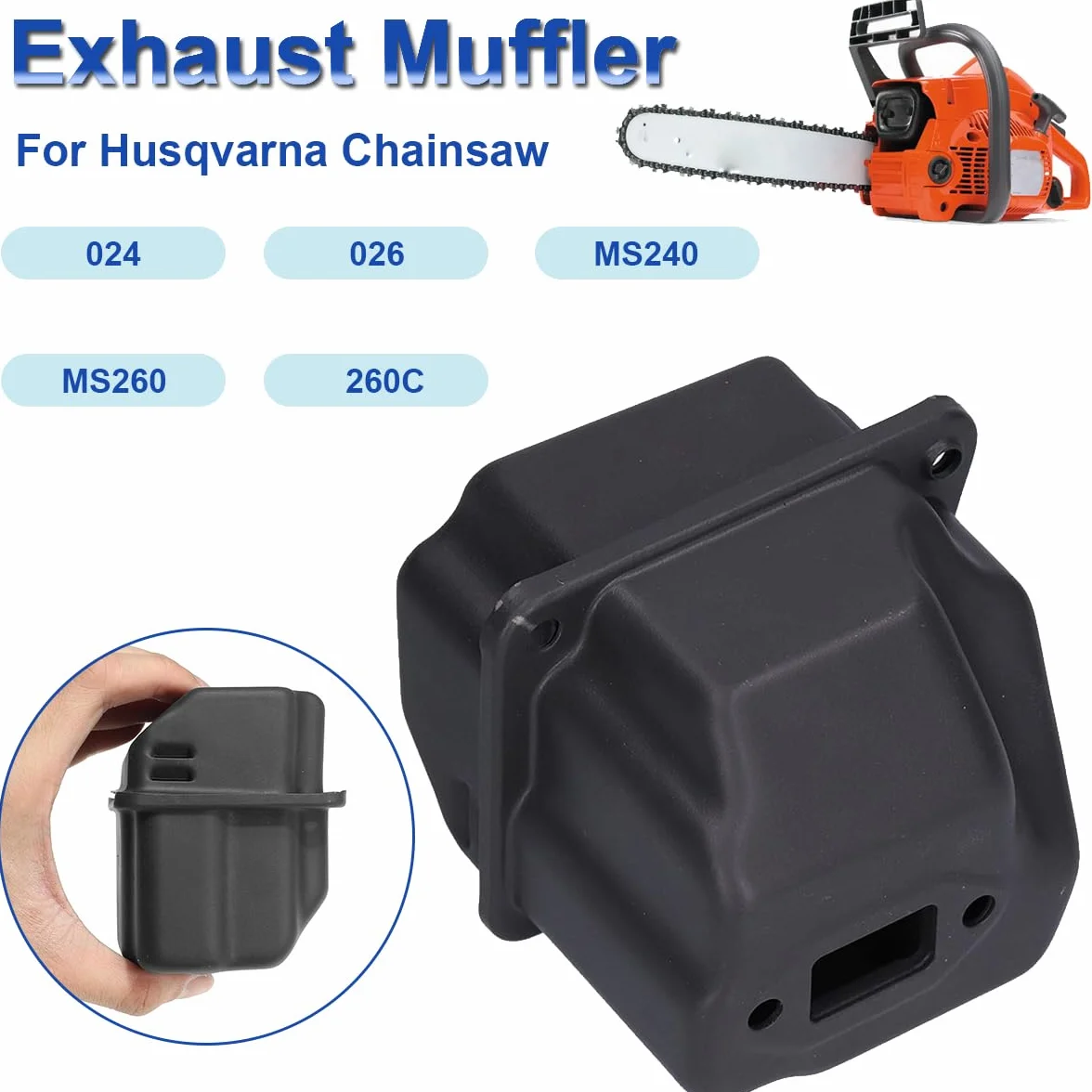 ZAMDOE Exhaust Muffler Gasket Kit for STIHL 024 026 MS240 MS260 260C Chainsaw Replace11211400606 akcesoria piły łańcuchowej z uszczelką Spark Plug Seal and Screws Bolts Garden Accessories
