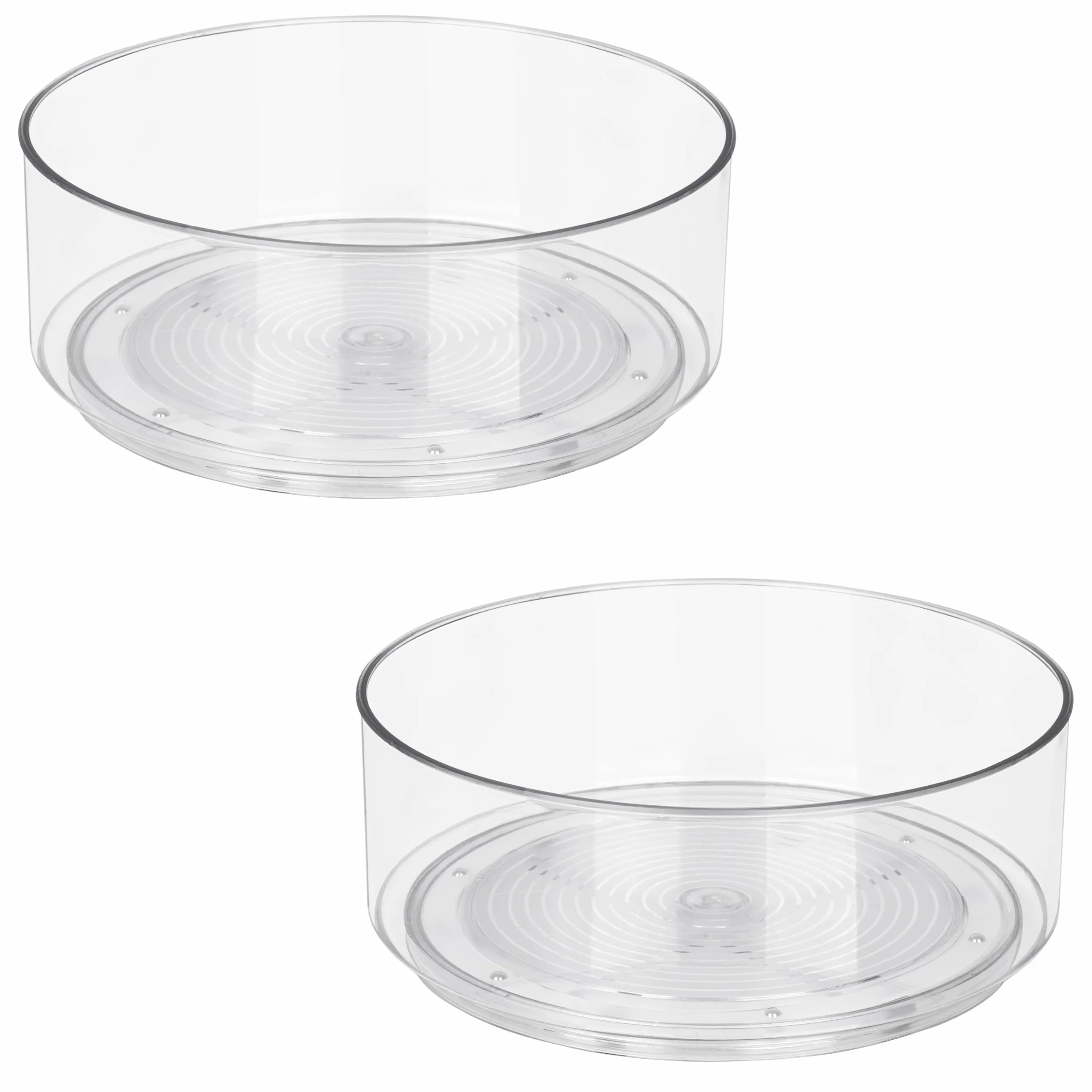 Winter Shore Organizer Lazy Susan 24cm [2 Pack] - Przezroczysty, Obracany Pojemnik na Przyprawy, Oleje, Kosmetyki - Łazienka, Kuchnia, Spiżarnia