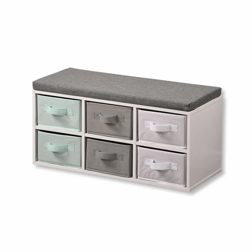 Kesper | ławka do siedzenia dla dzieci z pojemnikami do przechowywania, materiał: płyta wiórowa, wymiary: szer. 68 x wys. : 29,5 x głęb.: 33 cm, kolor: biały| 17729 13