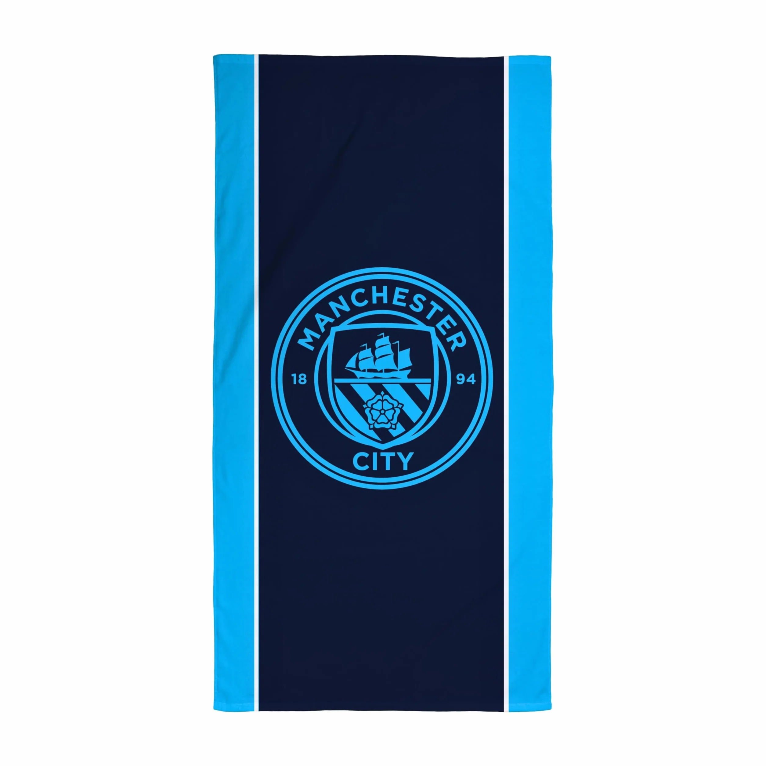 MANCHESTER CITY Ręcznik FC | Super miękki w dotyku, wzór klubu piłkarskiego | idealny do domu, wanny, plaży i basenu, jeden rozmiar 75 cm x 150 cm | 100% bawełna
