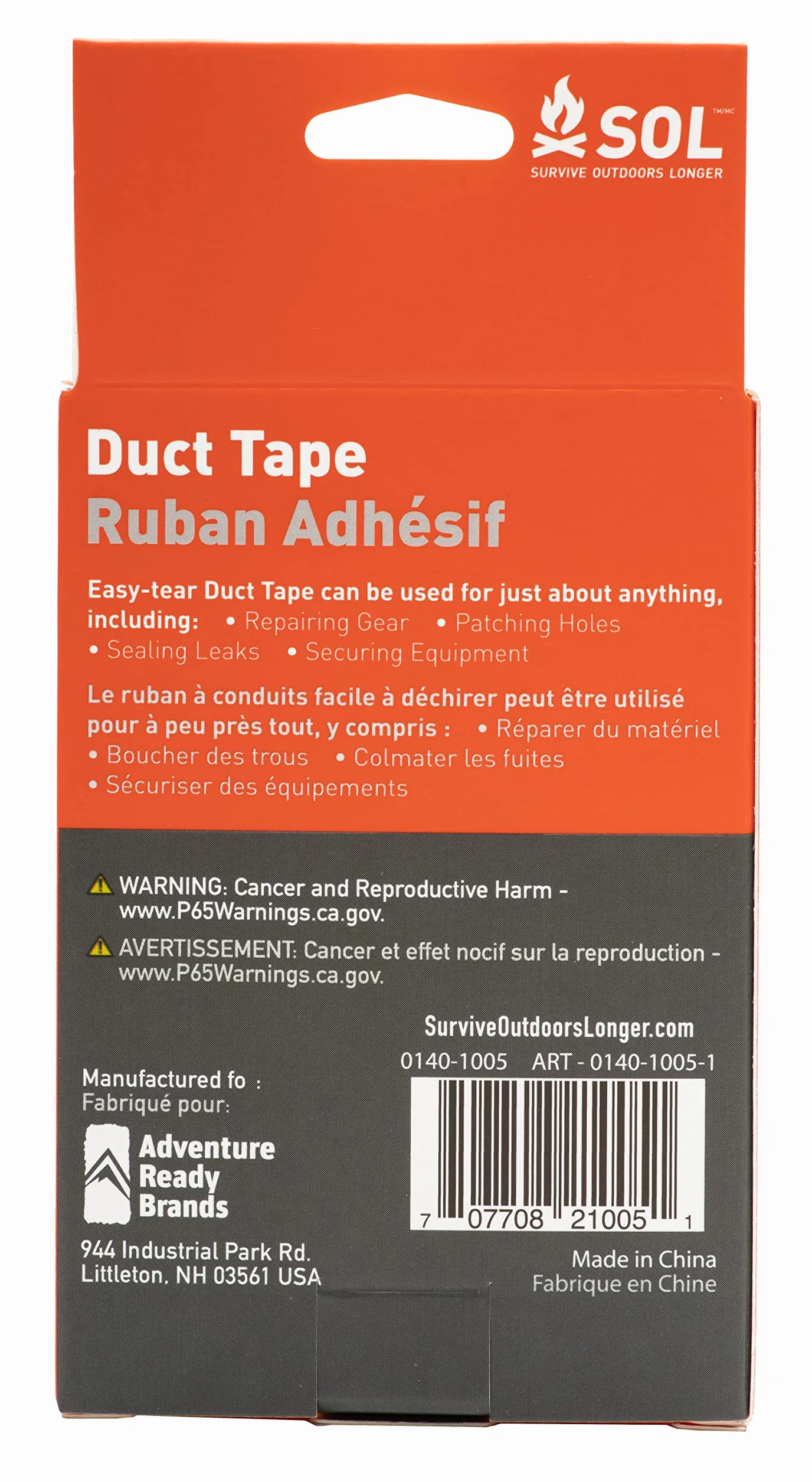 SOL Duct Tape Tape ADHESIF Płótno mieszane dla dorosłych, szare