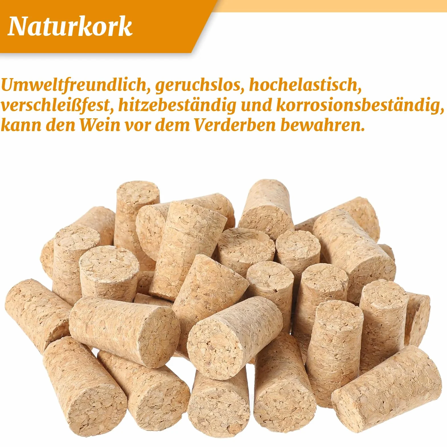 MAEXUS 40 sztuk korków naturalnych stożkowych do wina wielokrotnego użytku