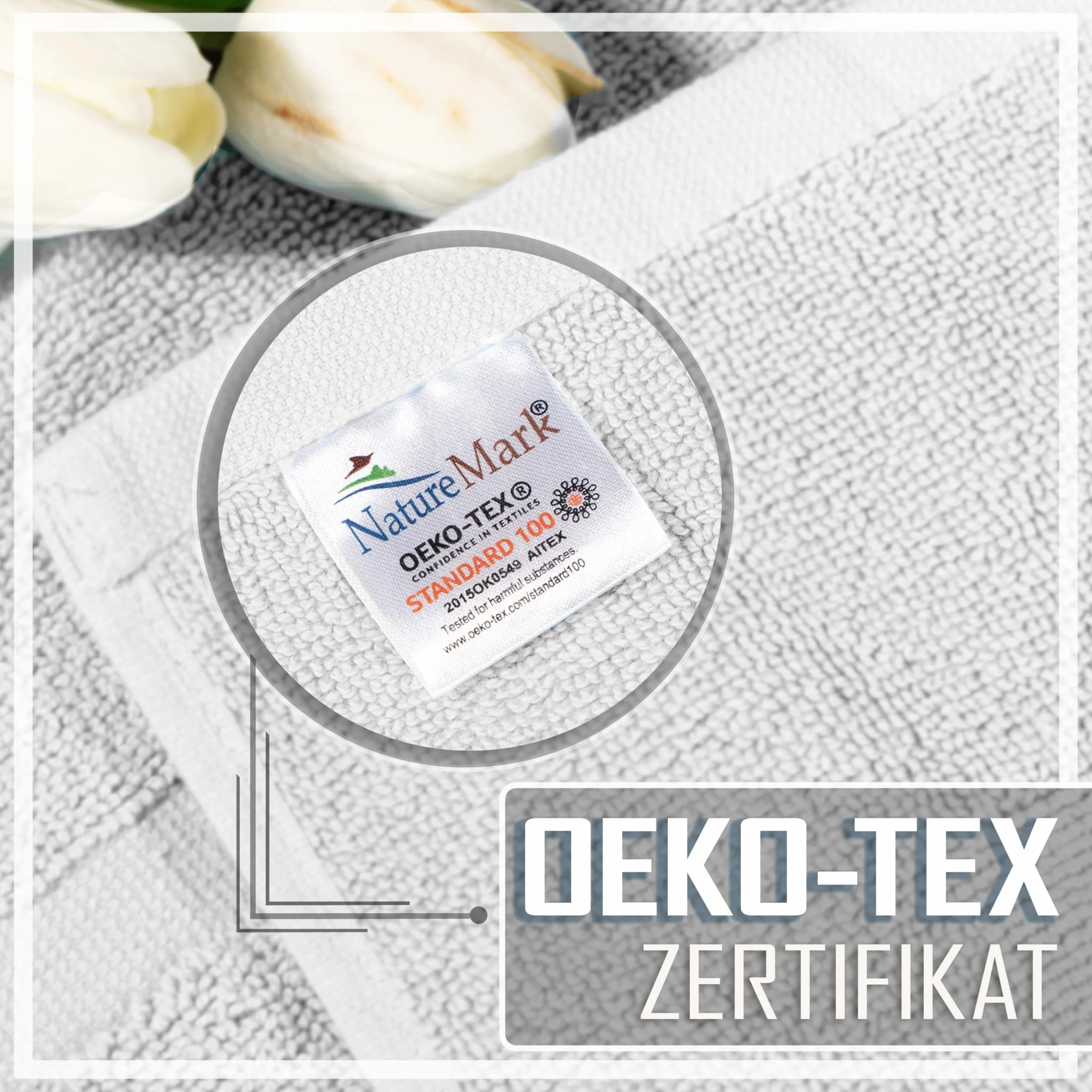 NatureMark Dywanik łazienkowy 100% bawełna 50 x 80 cm dwupak biały