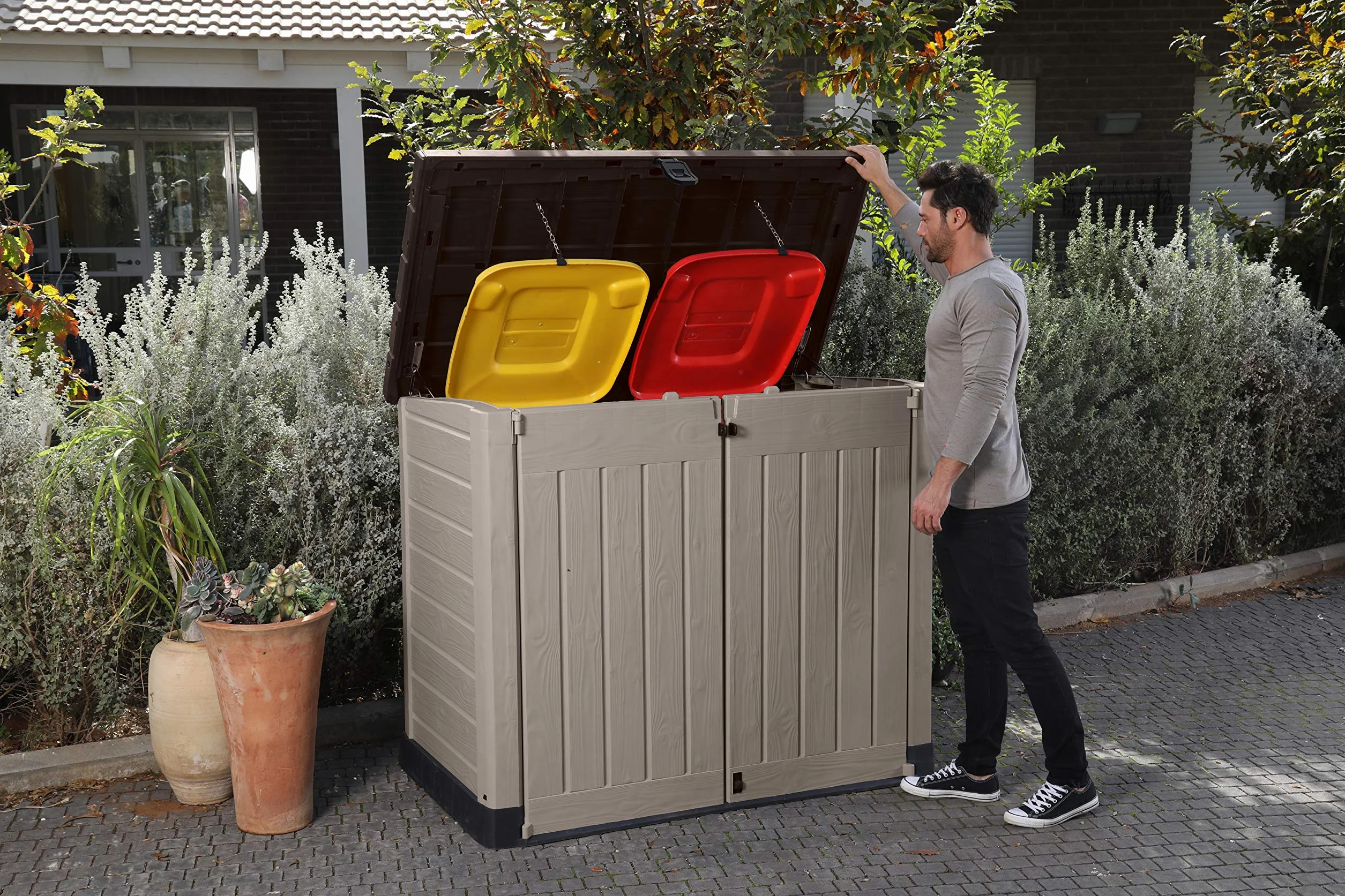 Keter Store It Out Osłona Pojemnika na Śmieci, Szary, 145,5 x 82 x 123 cm