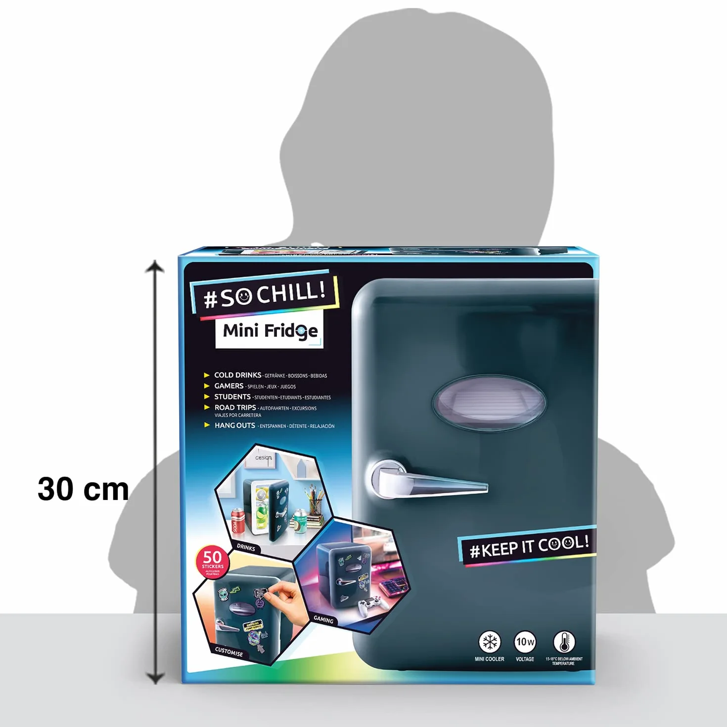 Canal Toys - Mini Lodówka Gamer Ładowarka USB, pojemność 4L - Czarny - INF 038