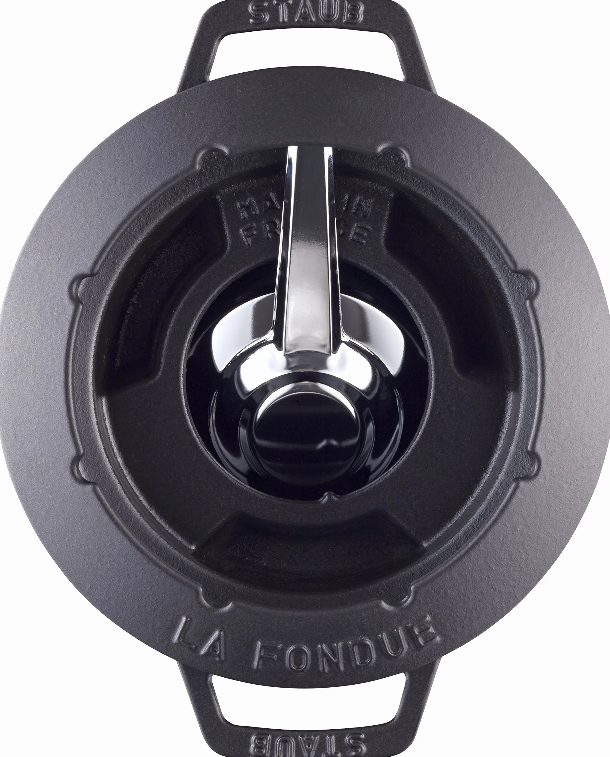 STAUB Fondue Set mit 6 Gabeln, Geeignet für Käse-, Schoko- und Fleisch-Fondue, Gusseisen, Schwarz, 20 cm