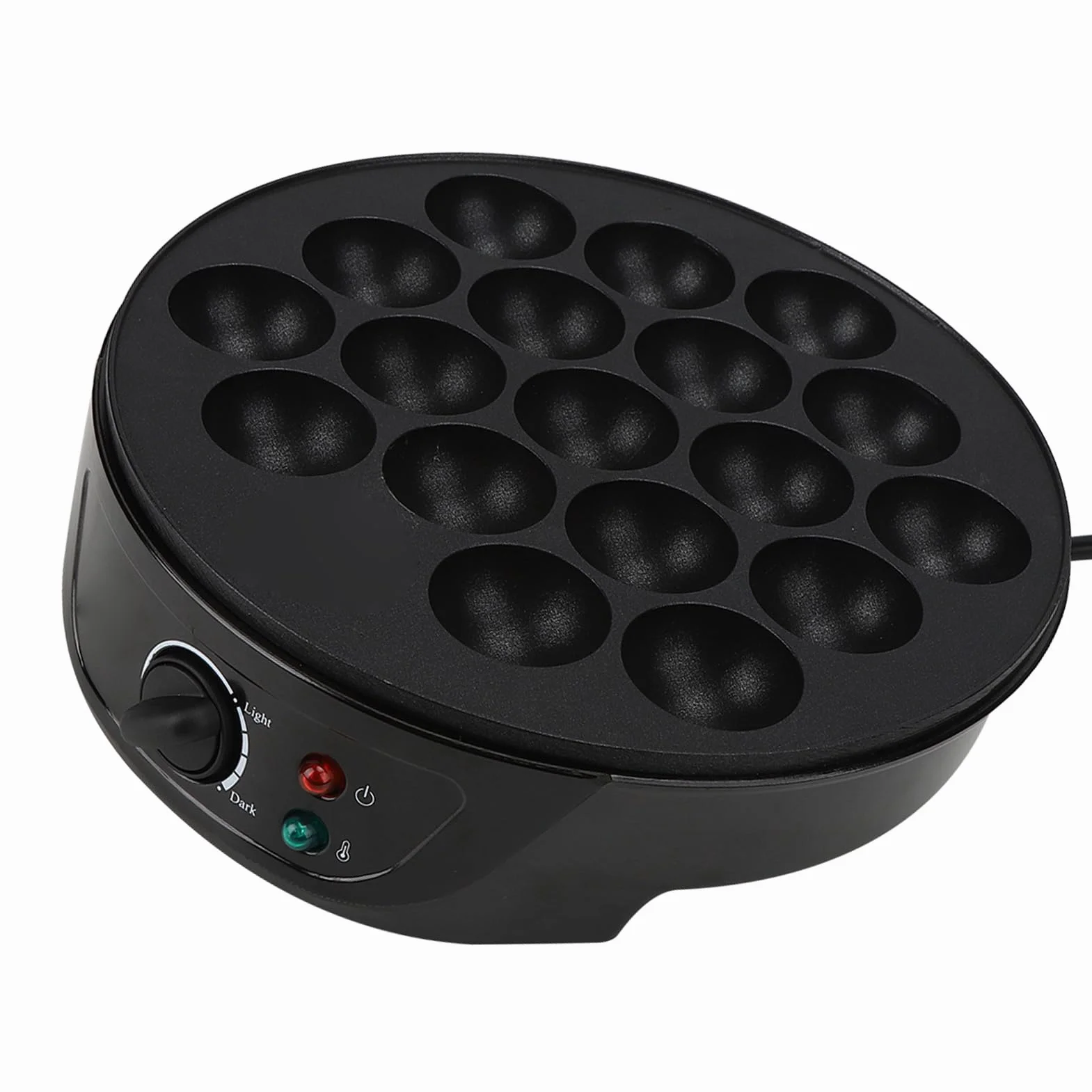 Elektryczna Maszyna Takoyaki 18 Okrągłych Foremek, Powłoka Nieprzywierająca, 750 W, Otwór 4 Cm