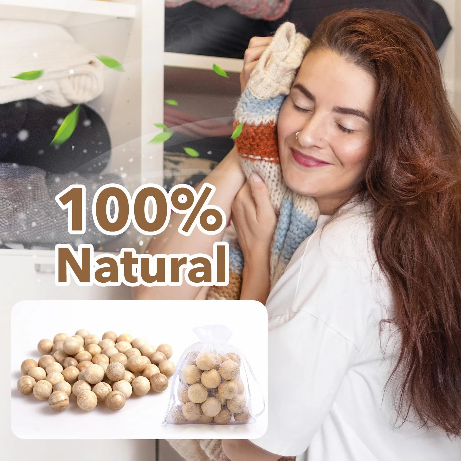 50 sztuk naturalnej ochrony przed molami z drewna cedrowego, kulek zapachowych, motylek do szafy na ubrania przeciwko molom (50, 2,5 cm)