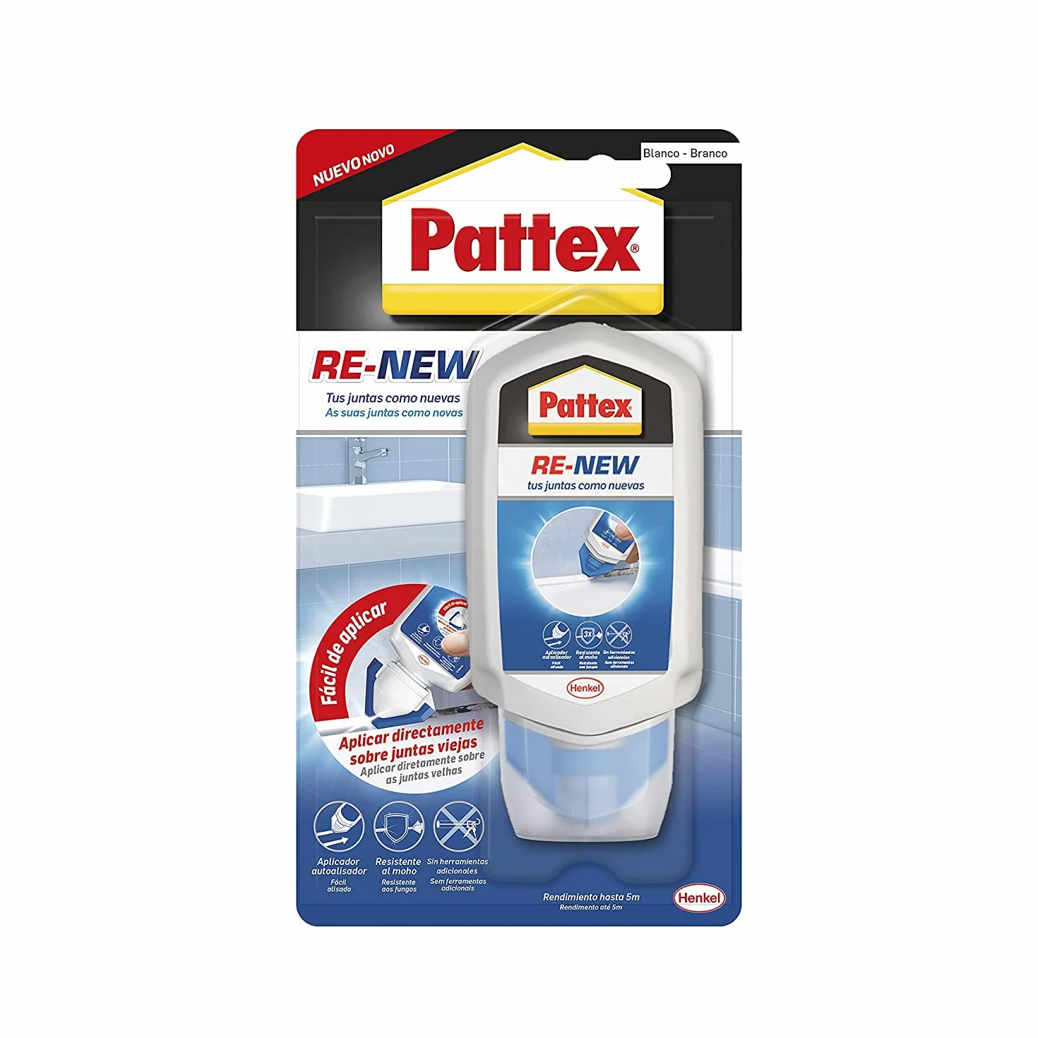 Pattex Re-nowy silikonowy środek uszczelniający, biały (może nie być dostępny w języku polskim)