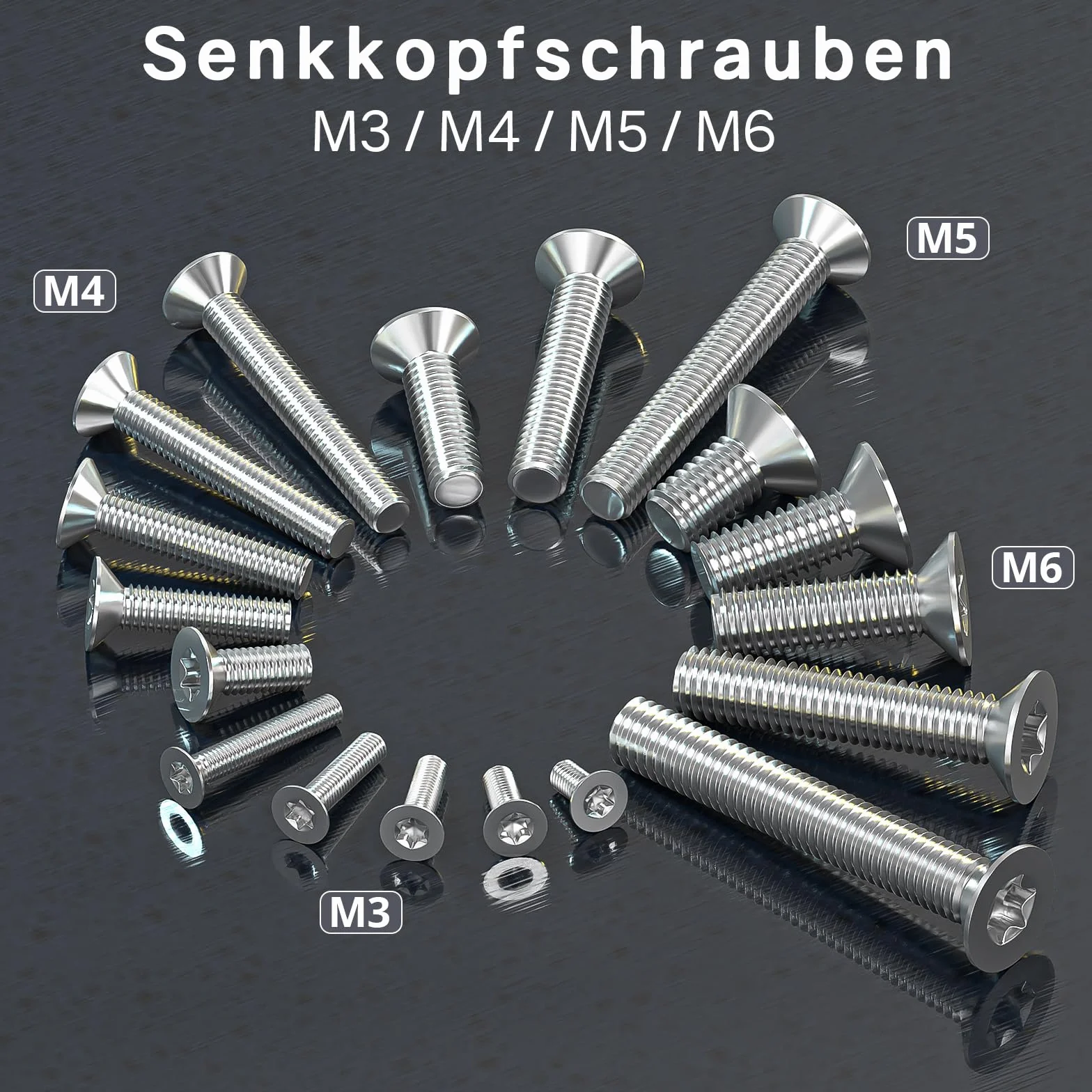 ORTAVA 20 sztuk śrub z łbem wpuszczanym M6 x 20 mm, M6 śruby z łbem wpuszczanym Torx ze stali nierdzewnej 304, śruba z łbem wpuszczanym z łbem sześciokątnym / Torx (ISR/TX) zgodnie z normą ISO 14581 /