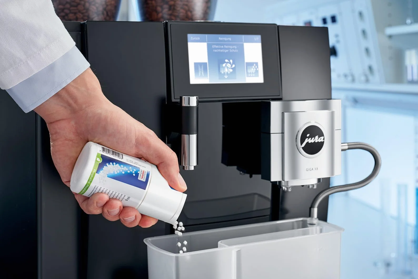 JURA Oryginalny Mini tabletki do czyszczenia systemu mlecznego 125 oczyszczeń 375 g biały