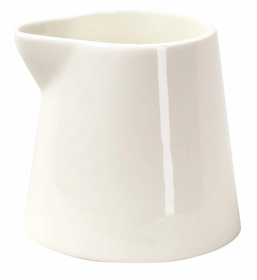 AMBITION Porcelanowy dzbanek na mleko 130 ml Kubiko biały mały spodek