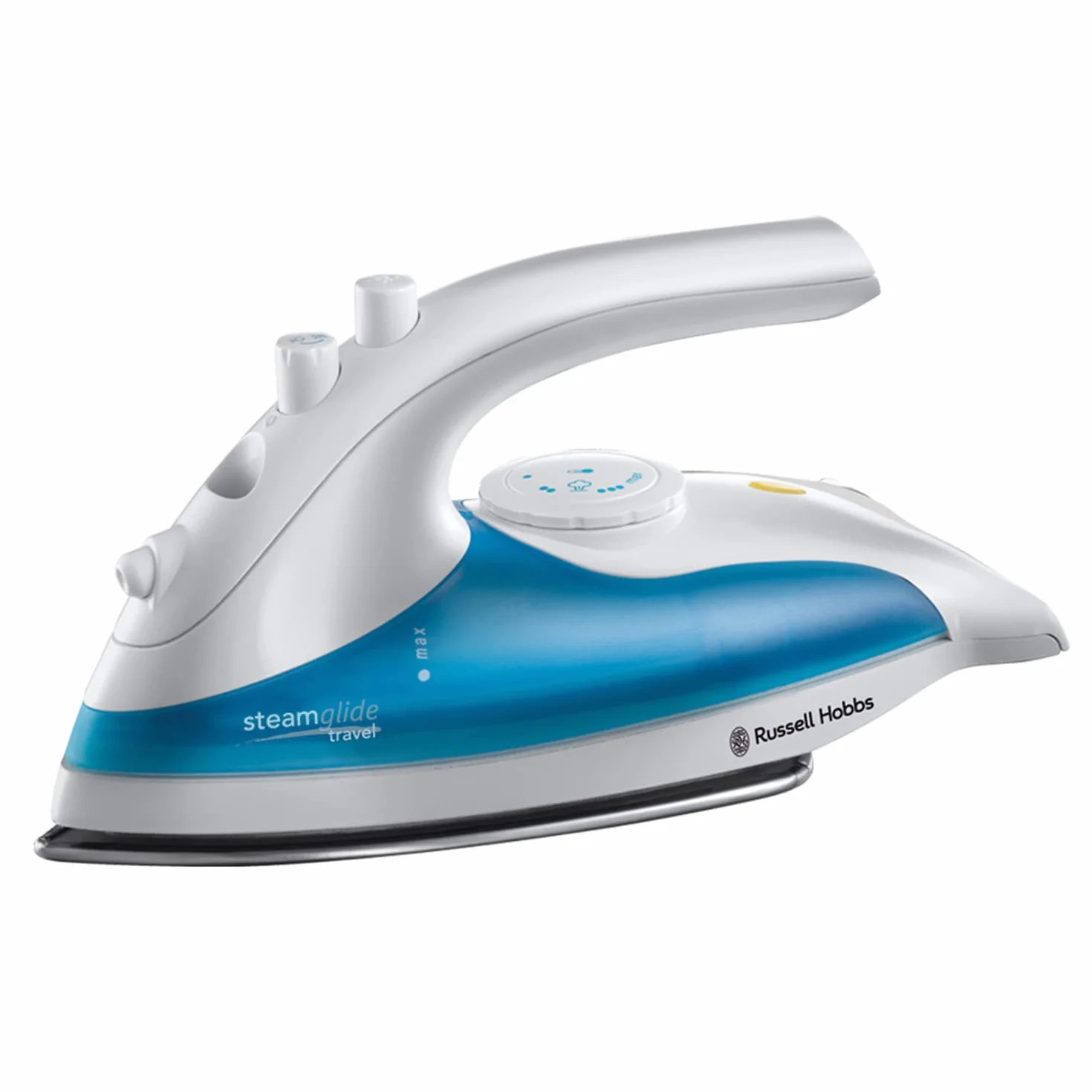 Russell Hobbs Żelazko parowe [830W, 10g zmienna para] Żelazko podróżne (kompaktowe i lekkie, dwunapięciowe 110/240 V, zbiornik na wodę 80ml, stopa ze stali nierdzewnej, regulacja temperatury) 22470-56