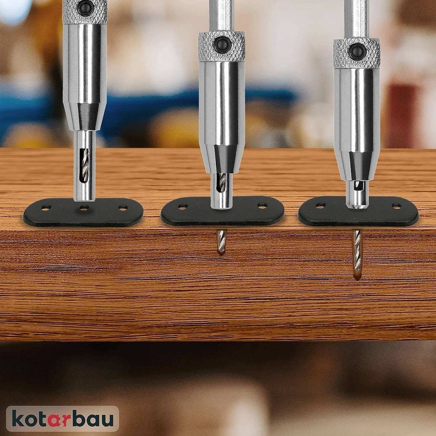 KOTARBAU® Zestaw 3 wierteł do zawiasów samocentrujących HSS stal zestaw 3-częściowy Ø 2 mm / Ø 2,8 mm / Ø 3,6 mm wiertło centrujące drewno 1/4 cala zestaw wierteł sześciokątnych