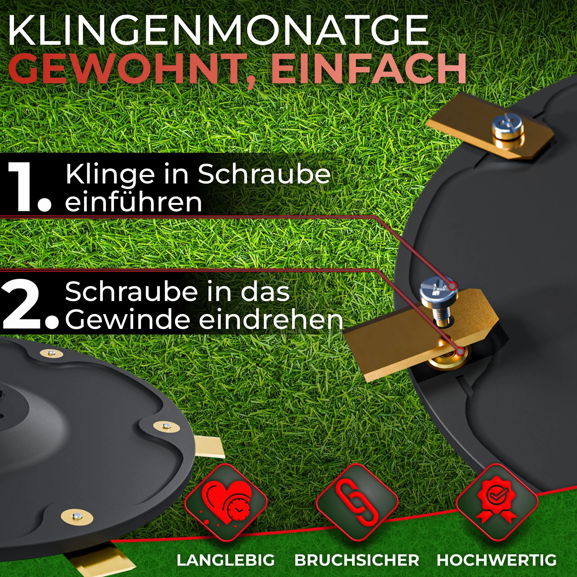 6-sztukowa tarcza noży kompatybilna z Segway Navimow seria H H500E, H800E, H1500E, H3000E-VF – Robot koszący Premium tarcza tnąca z tworzywa sztucznego wzmocnionego włóknem szklanym na 6 ostrzy (dla