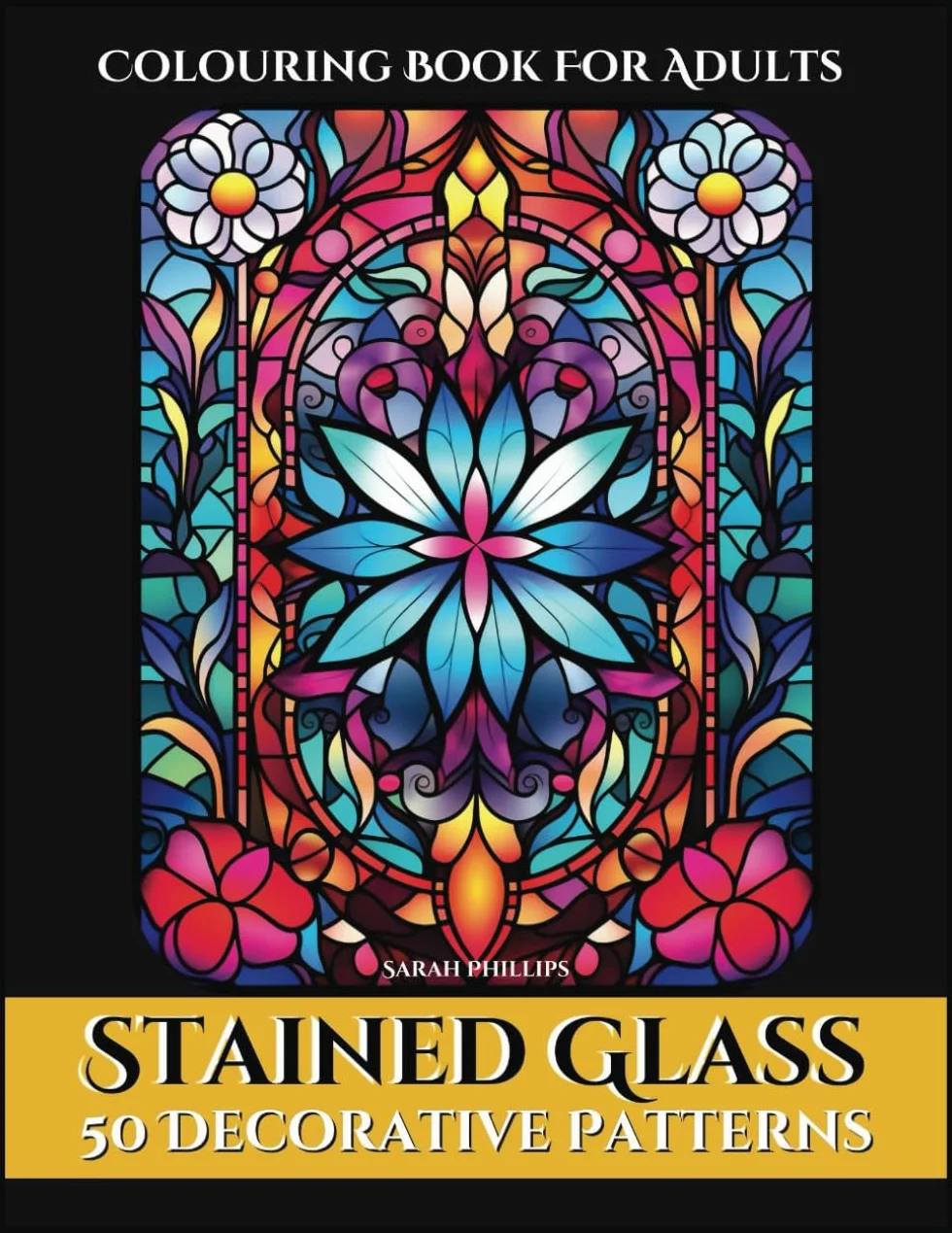 Stained Glass Colouring Book for Adults | Stain Glass Flower and Intricate Patterns Colouring Book For Adults and Teens: Intricate Patterns and Meditative Designs to Colour and De-Stress