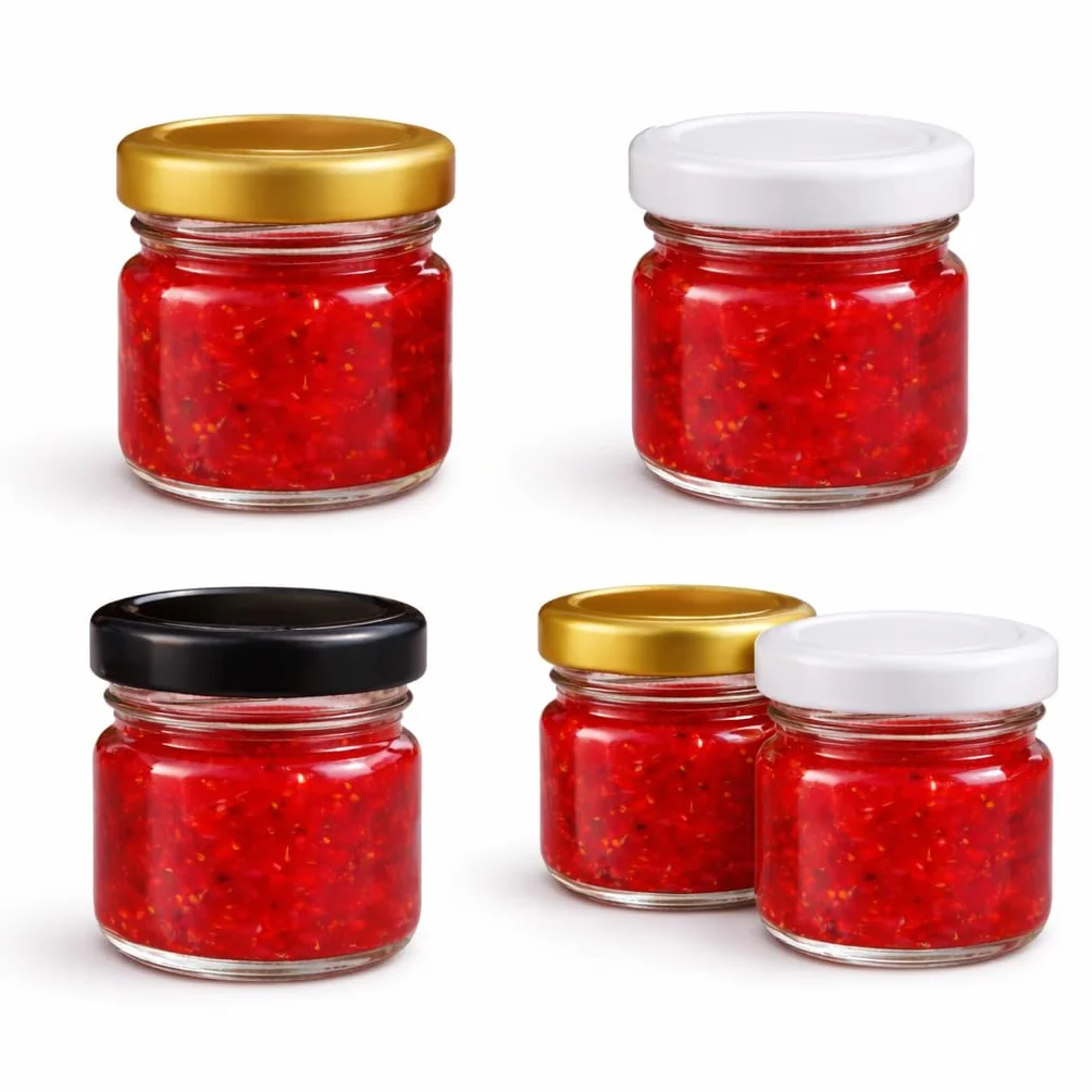 Mini słoiki 40 ml 40 szt. złota pokrywka na przetwory, dżem, miód