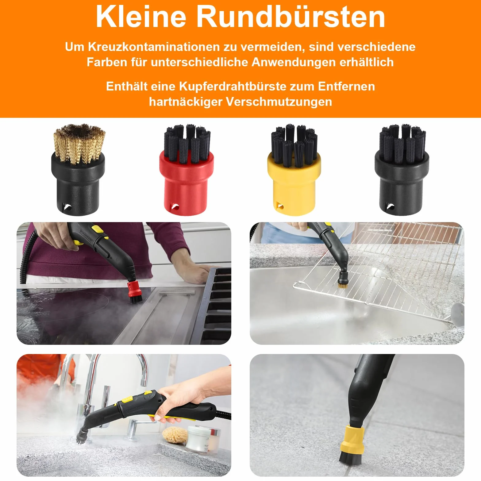 Zestaw 10 akcesoriów do czyszczenia parą dla Kärcher Easyfix SC1 SC2 SC3 SC4 SC5 okrągła dysza szczotki szczotki do szczoteczek do szczoteczek ustnika części