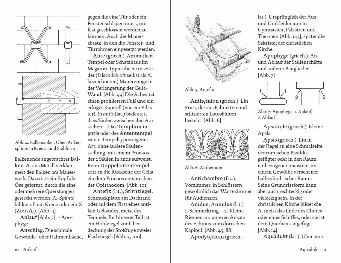 Wörterbuch der Architektur: Gebäudetypen; Erläuterungen; Stilvarianten – 19569
